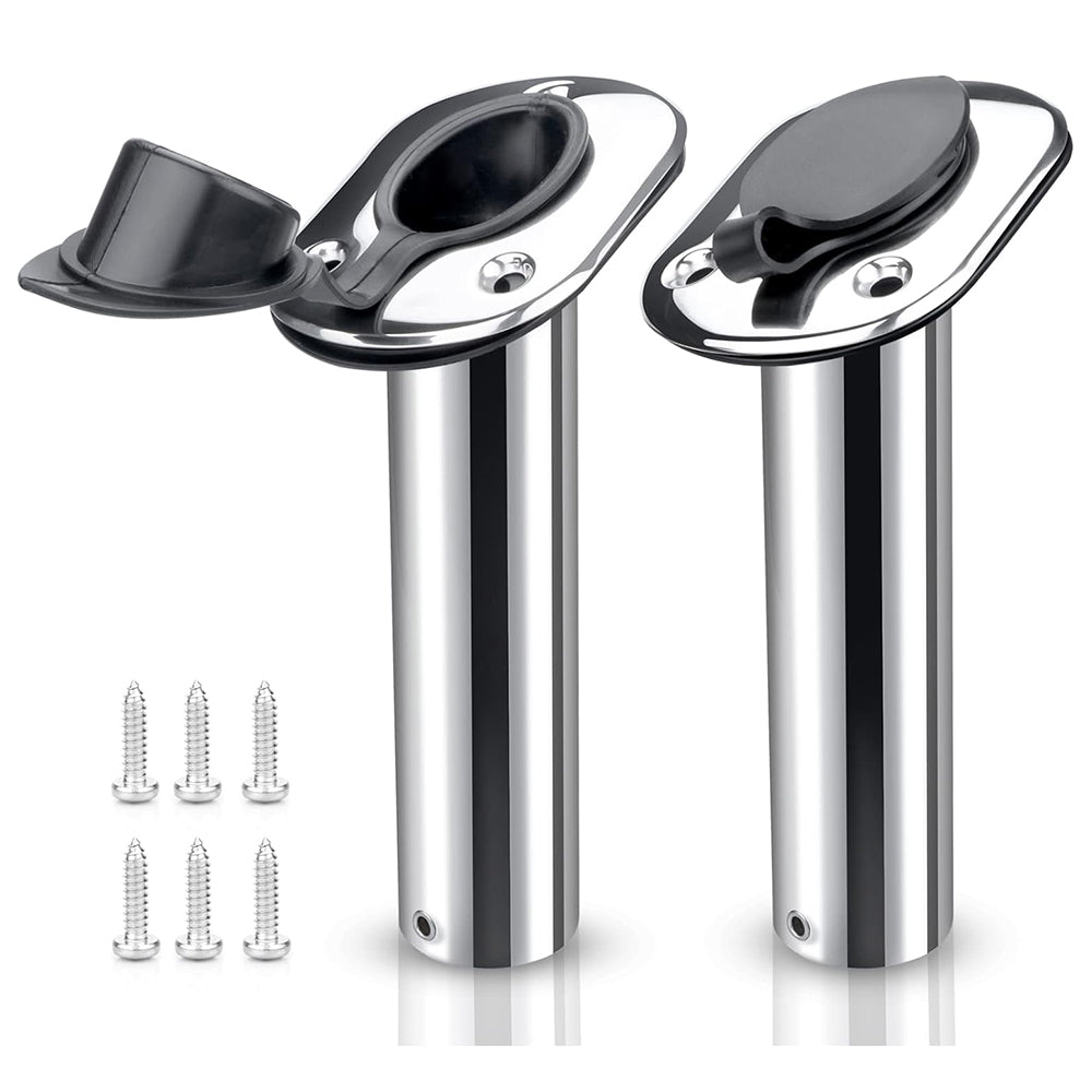 Flush Mount Pole Holders 2-Pack Stainless Steel 316 Rod Holders - 9 Inch, Flush  Mount, 15/30/90 Degree Angles Yakima - Backroad 2, image size:1000x1000