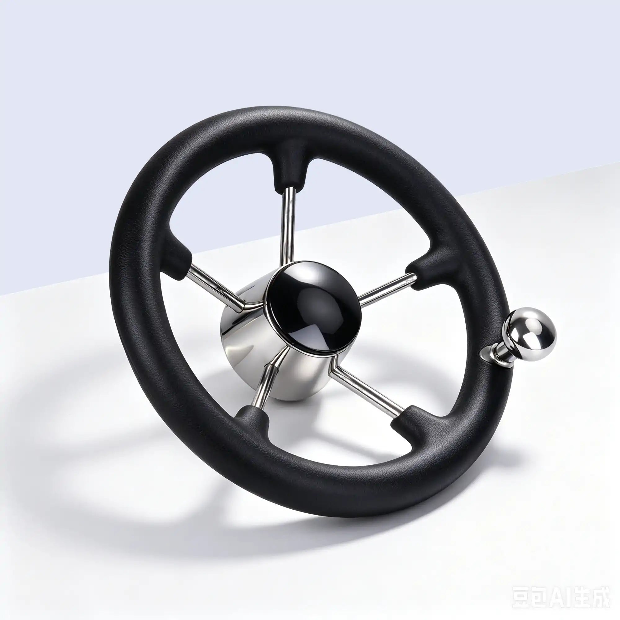 5-Spoke Boat Steering Wheel with Knob 11"