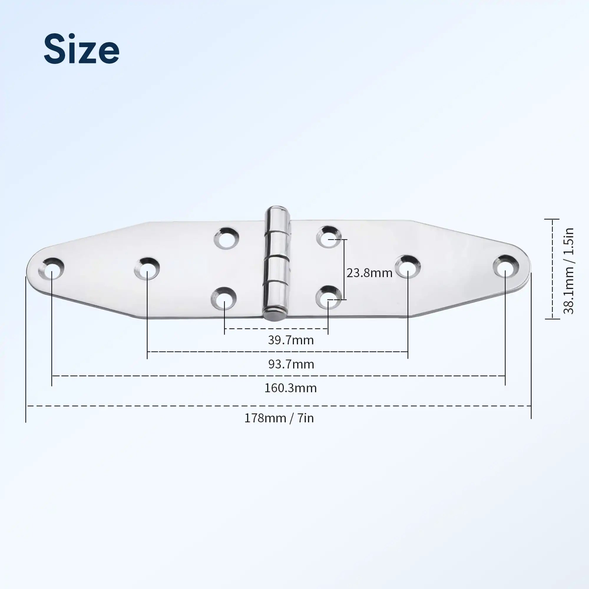 7" Boat Stainless Steel Door Hinges 2 Pack