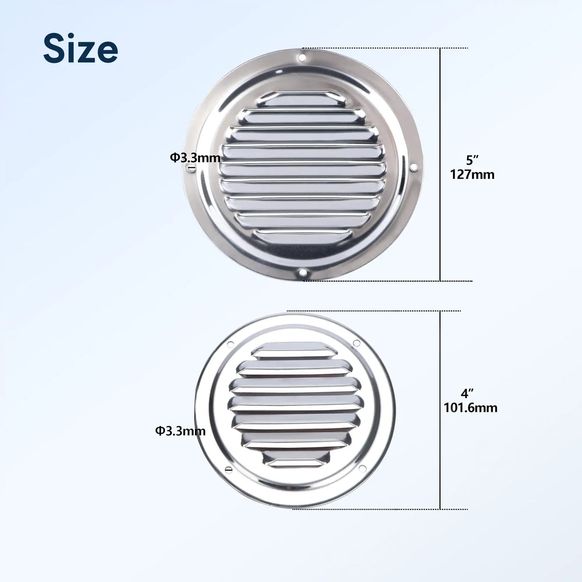 Marine Stainless Steel Louvered Vent 2 Pack