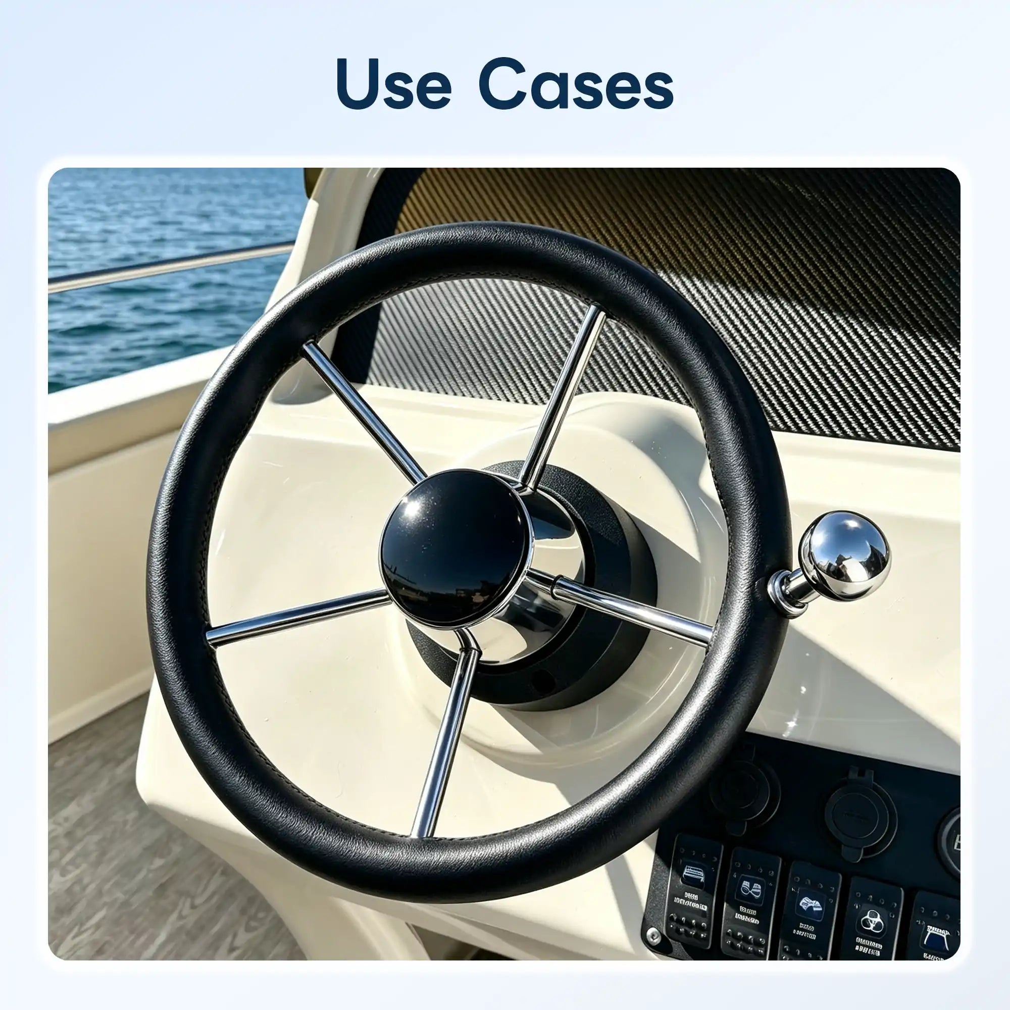 5-Spoke Boat Steering Wheel with Knob 11"