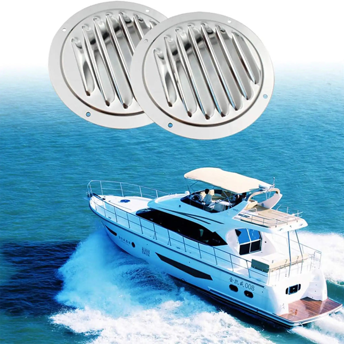 Marine Stainless Steel Louvered Vent 2 Pack