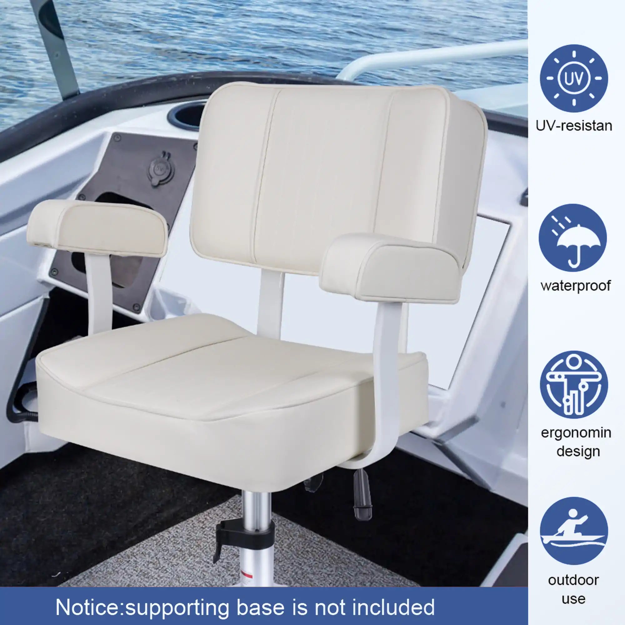 Captain Boat Seat with Armrest