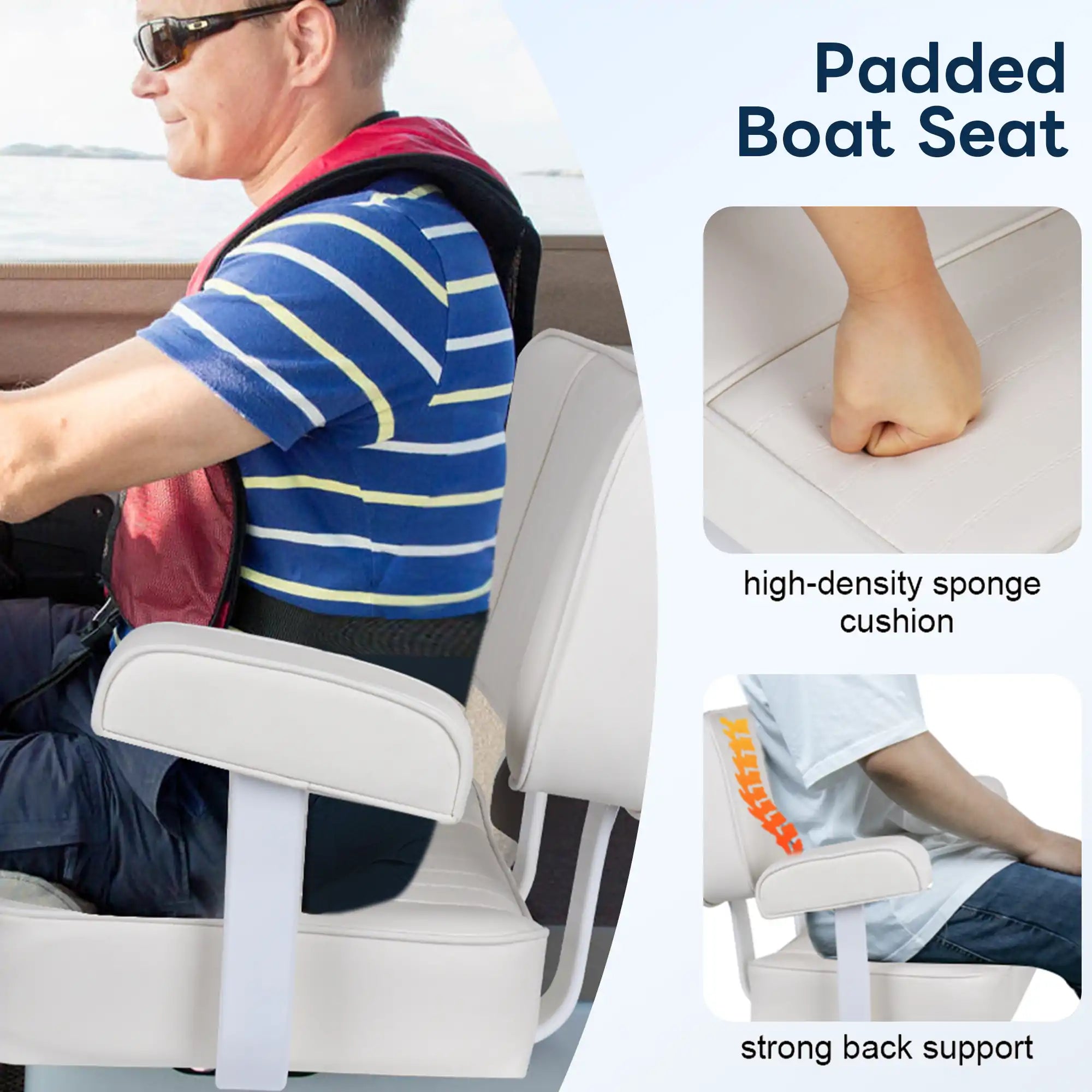 Captain Boat Seat with Armrest