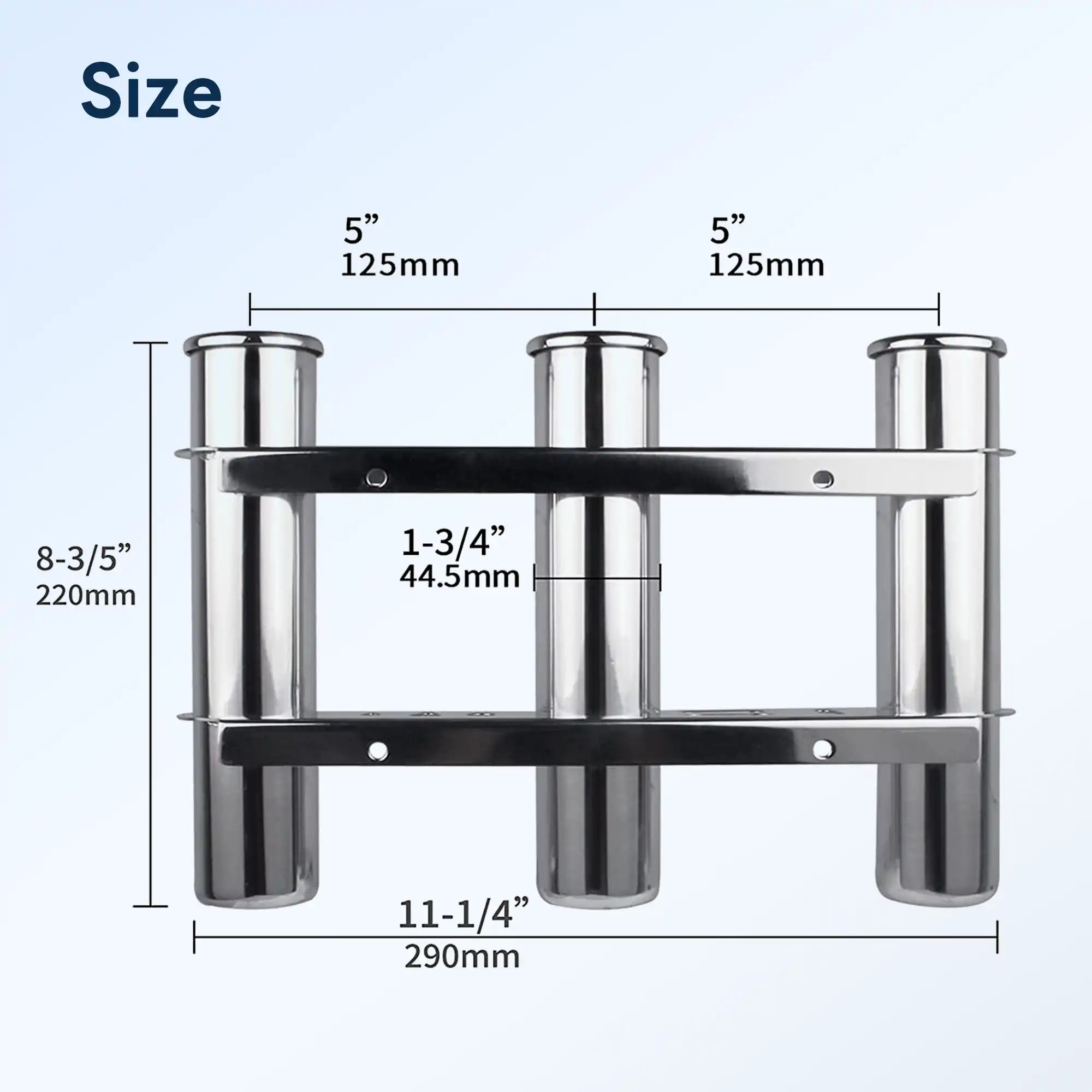 Vertical Wall-Mounted Fishing Rod Holder 3 Tubes