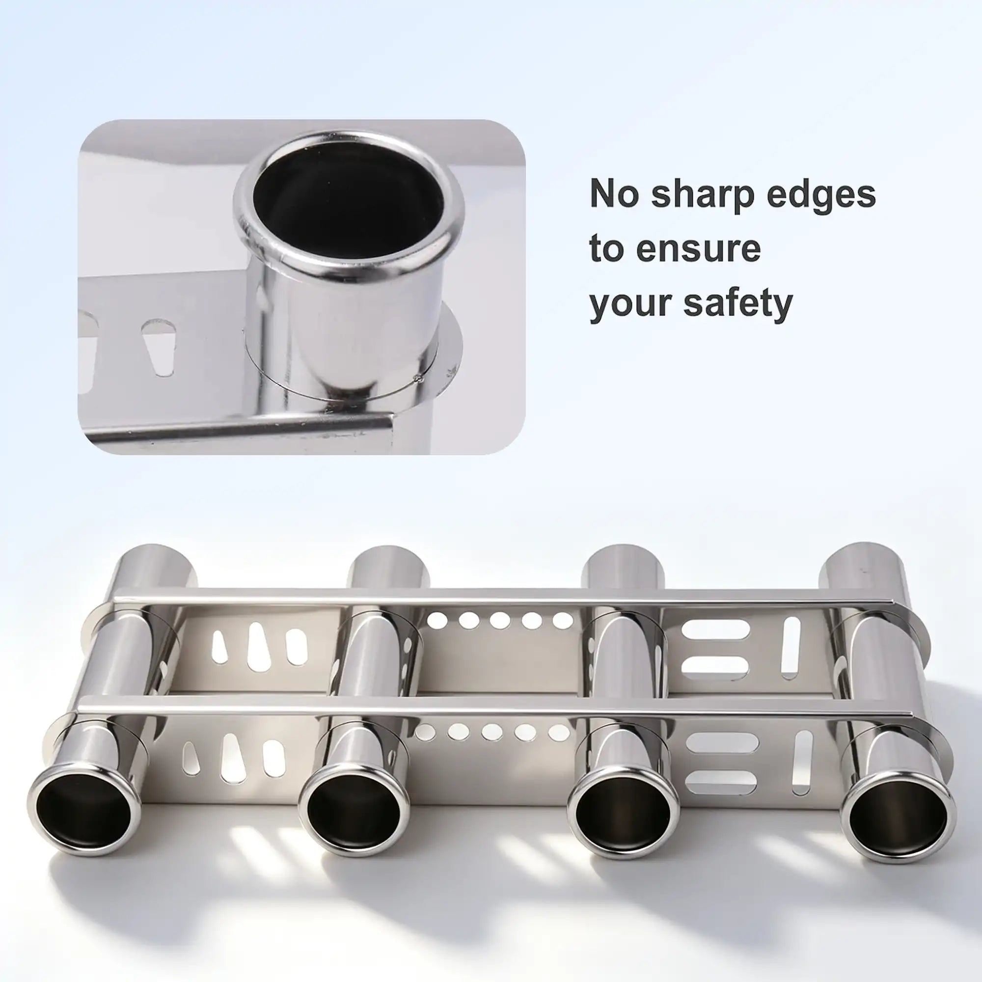 Vertical Wall-Mounted Fishing Rod Holder 4 Tubes