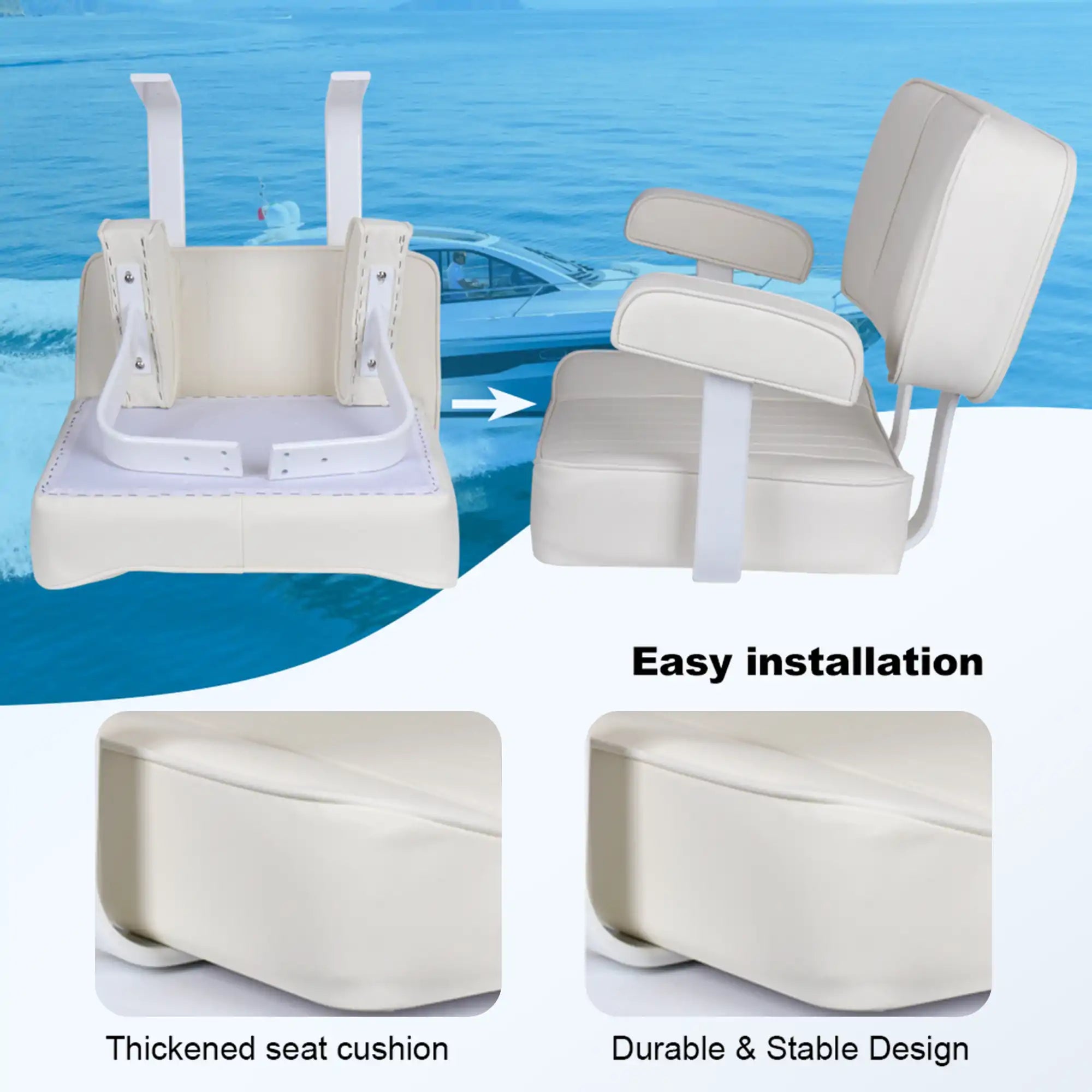Captain Boat Seat with Armrest