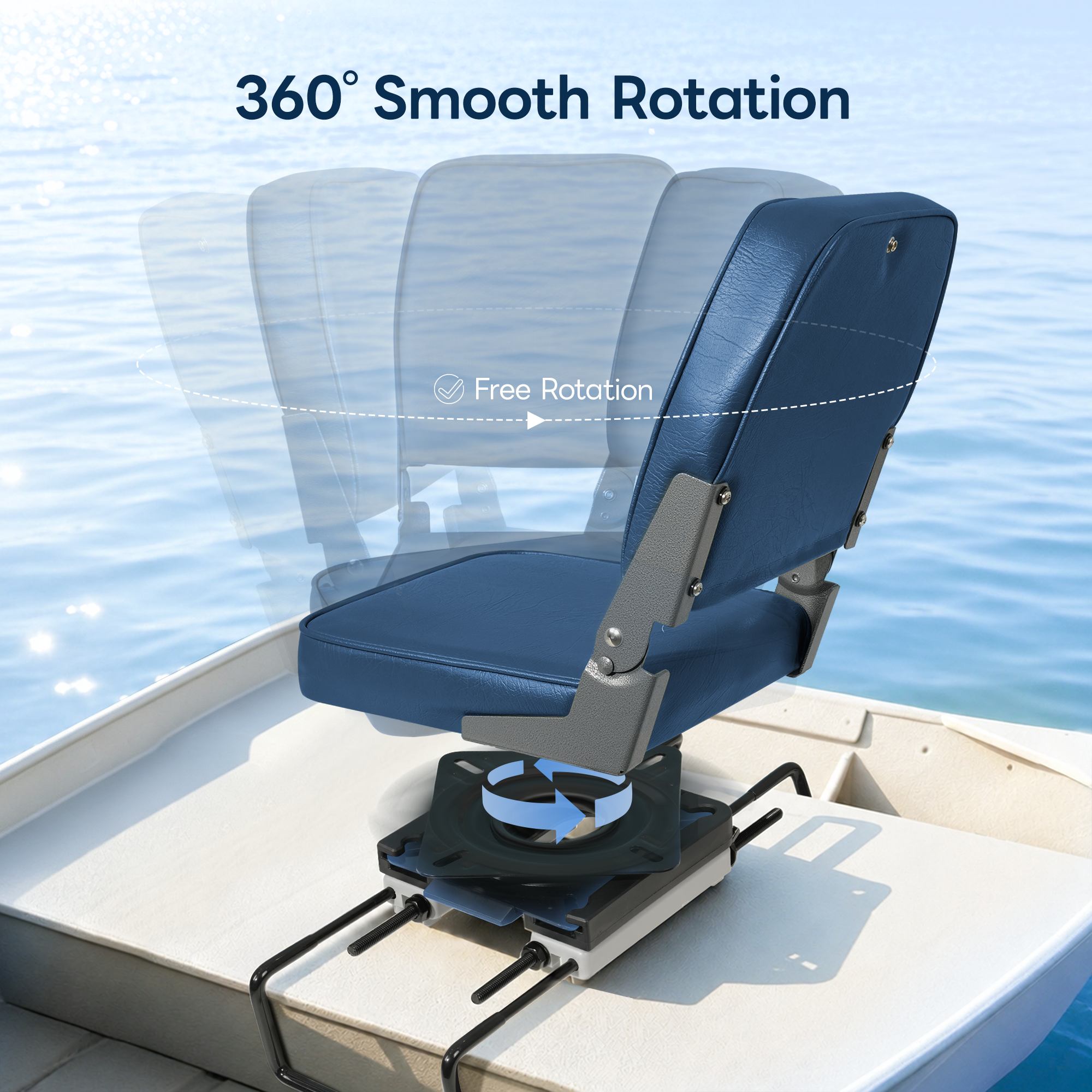 Adjustable Clamp On Boat Seat Swivel Mount