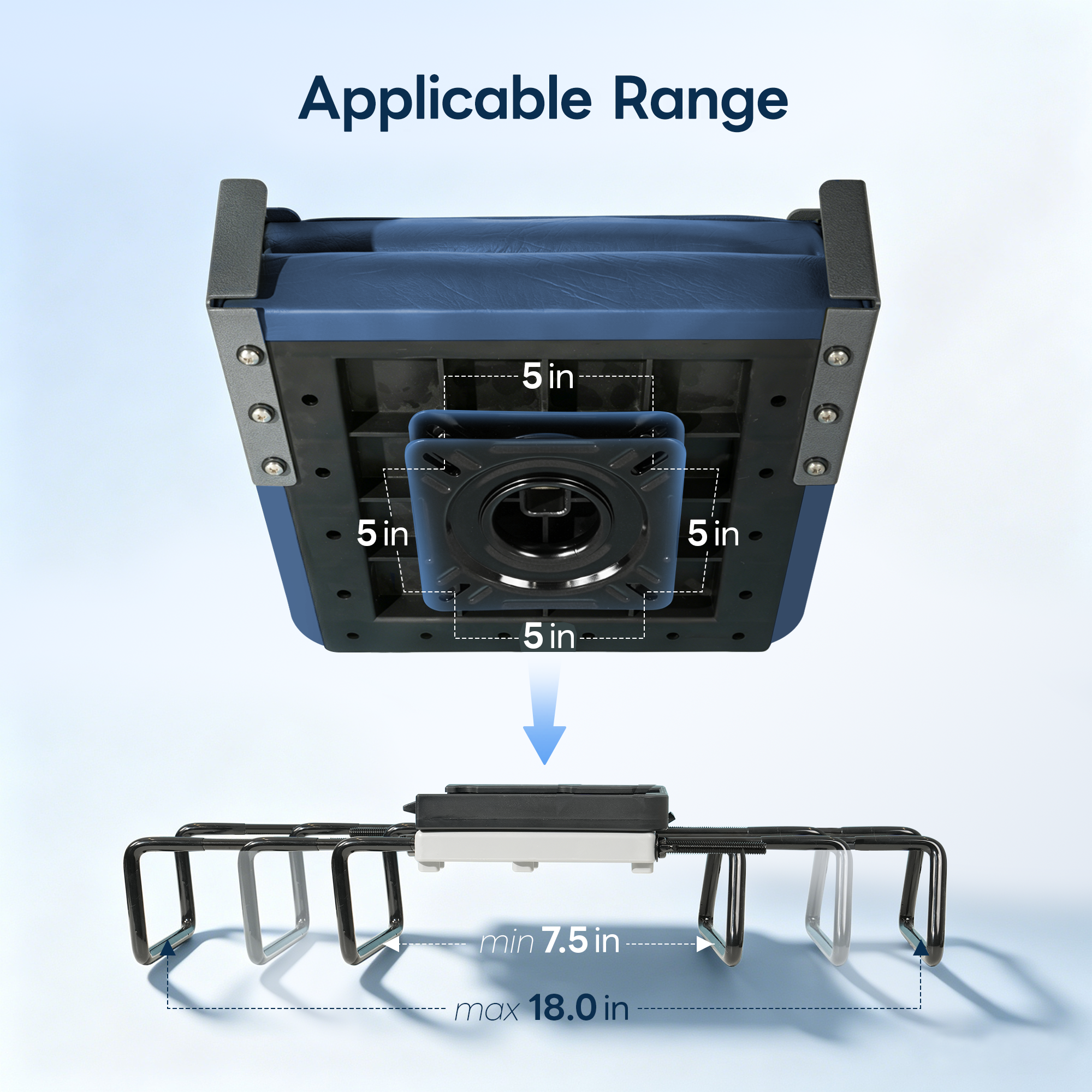 Adjustable Clamp On Boat Seat Swivel Mount