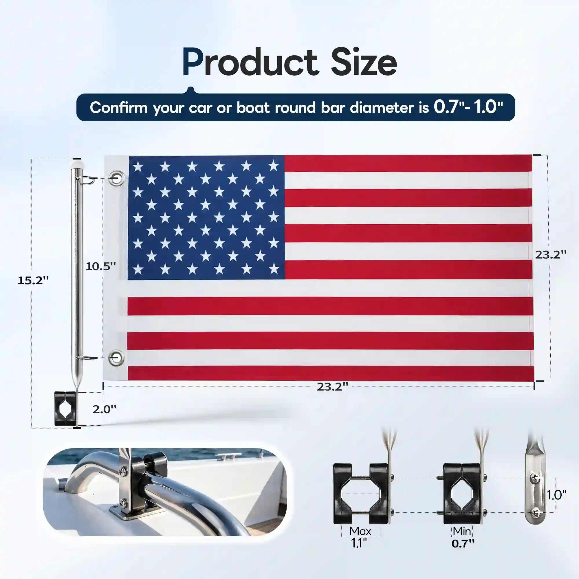 Boat Flag Pole 2 Pack