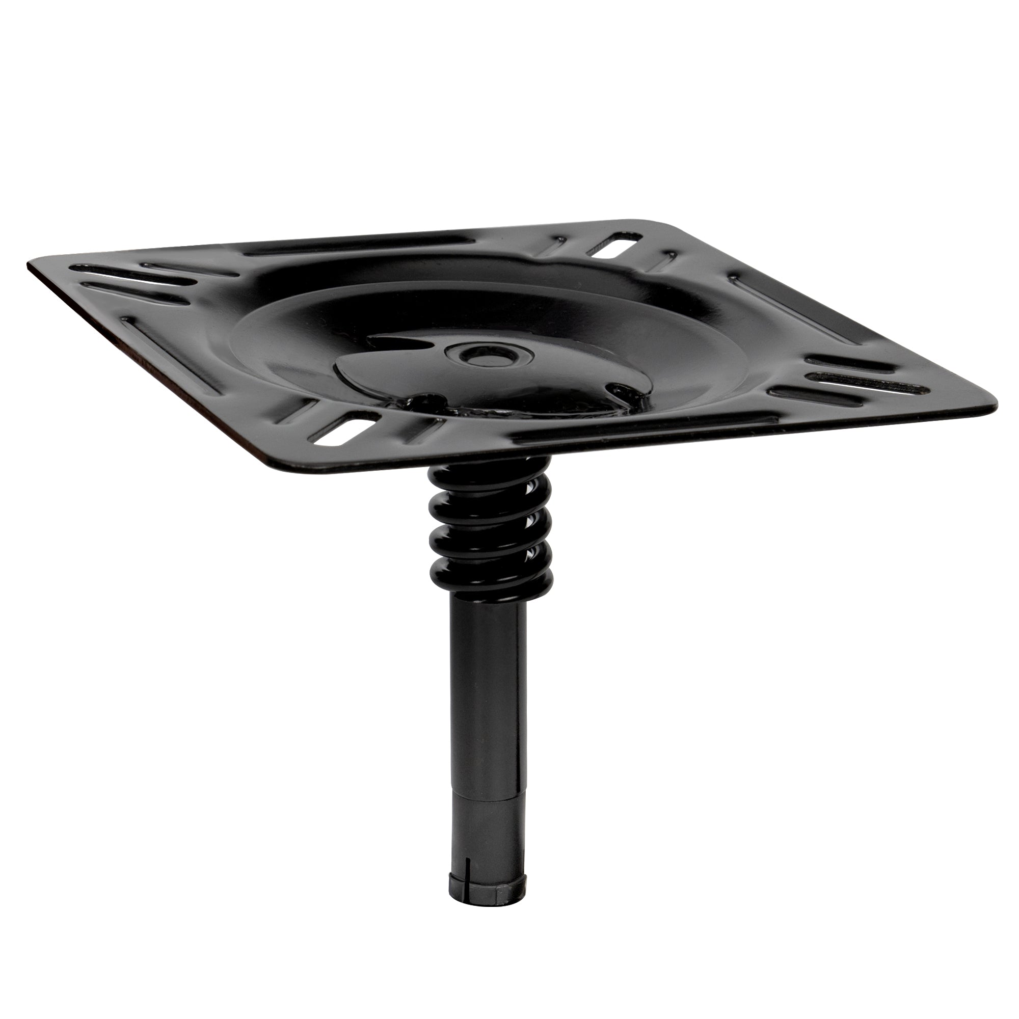 Boat Seat Pin Mount with Shock-Absorbing Spring - Black