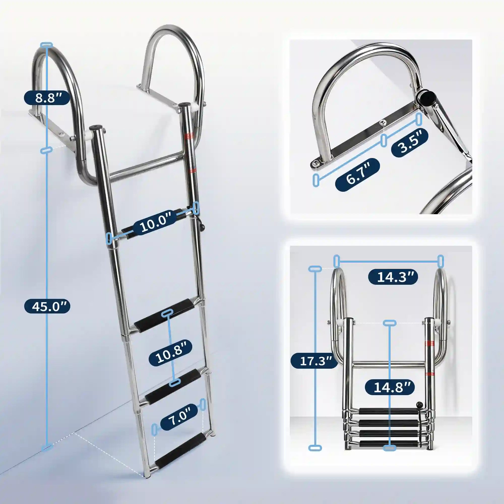 Boat Ladder with Handrails 4-Step