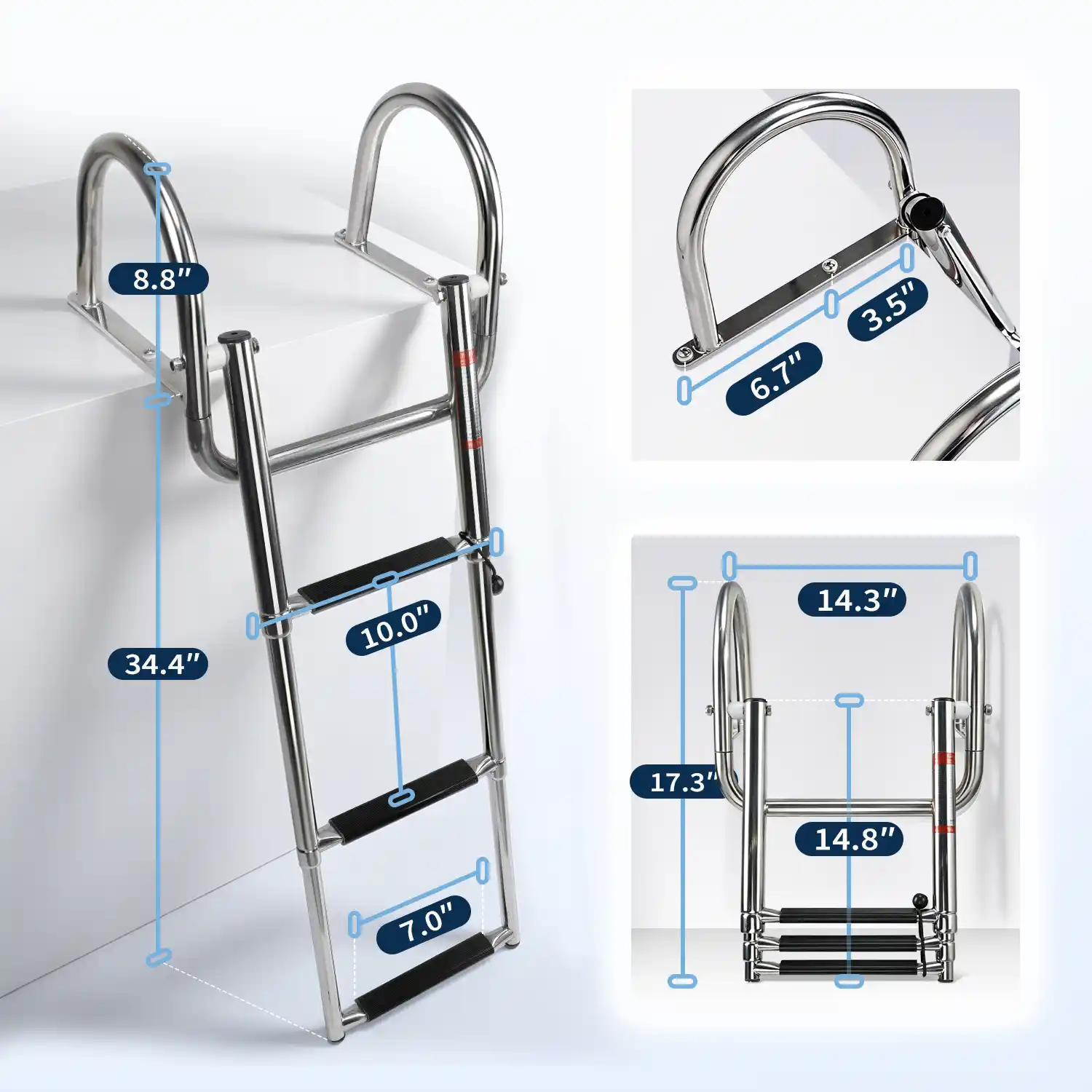 Boat Ladder with Handrails 3-Step