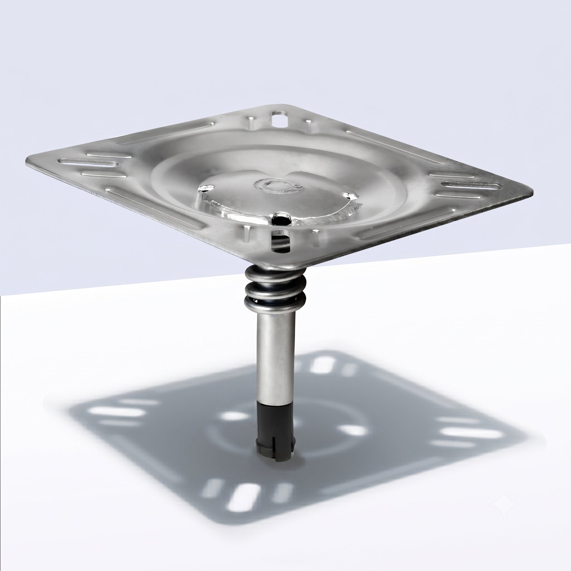 Boat Seat Pin Mount with Shock-Absorbing Spring - Silver