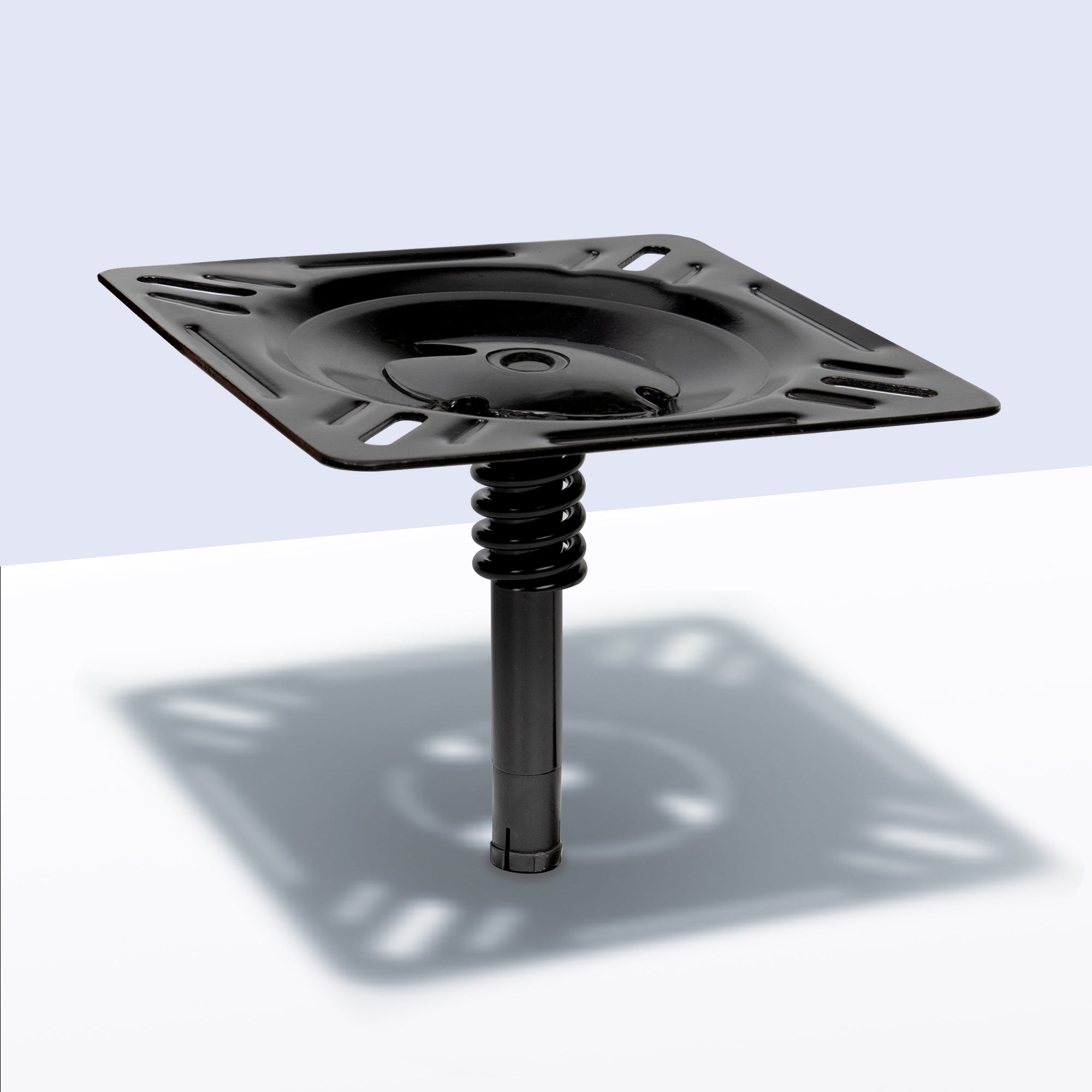 Boat Seat Pin Mount with Shock-Absorbing Spring - Black