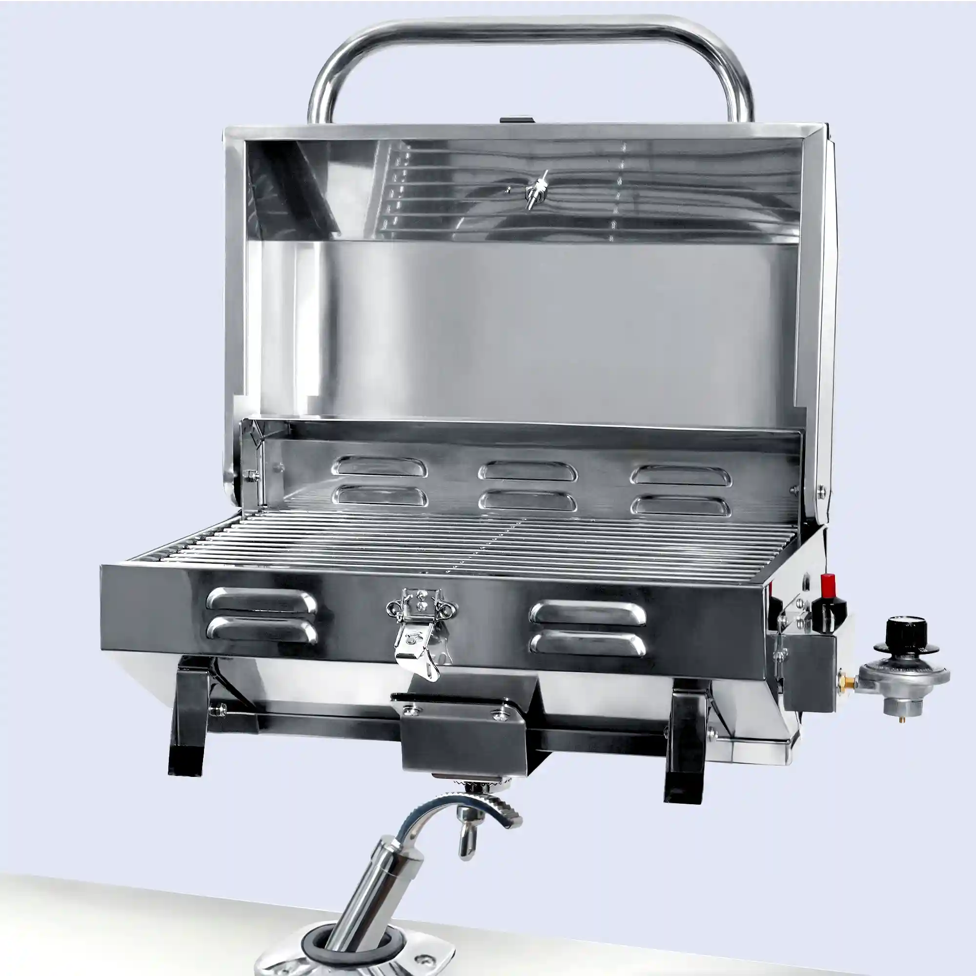 Boat Grill with Rod Holder Mount