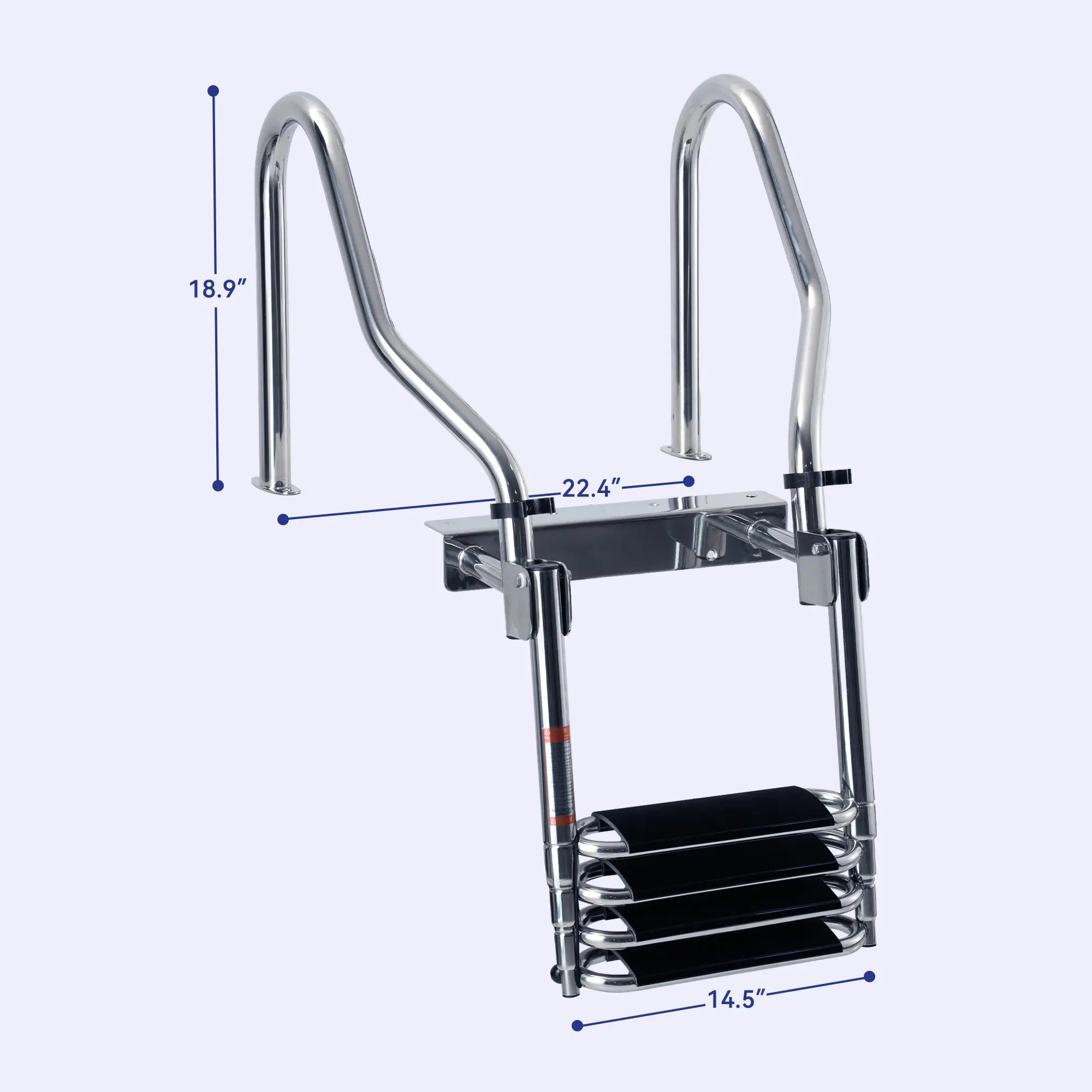 Pontoon Boat Ladder with Curved Handrail