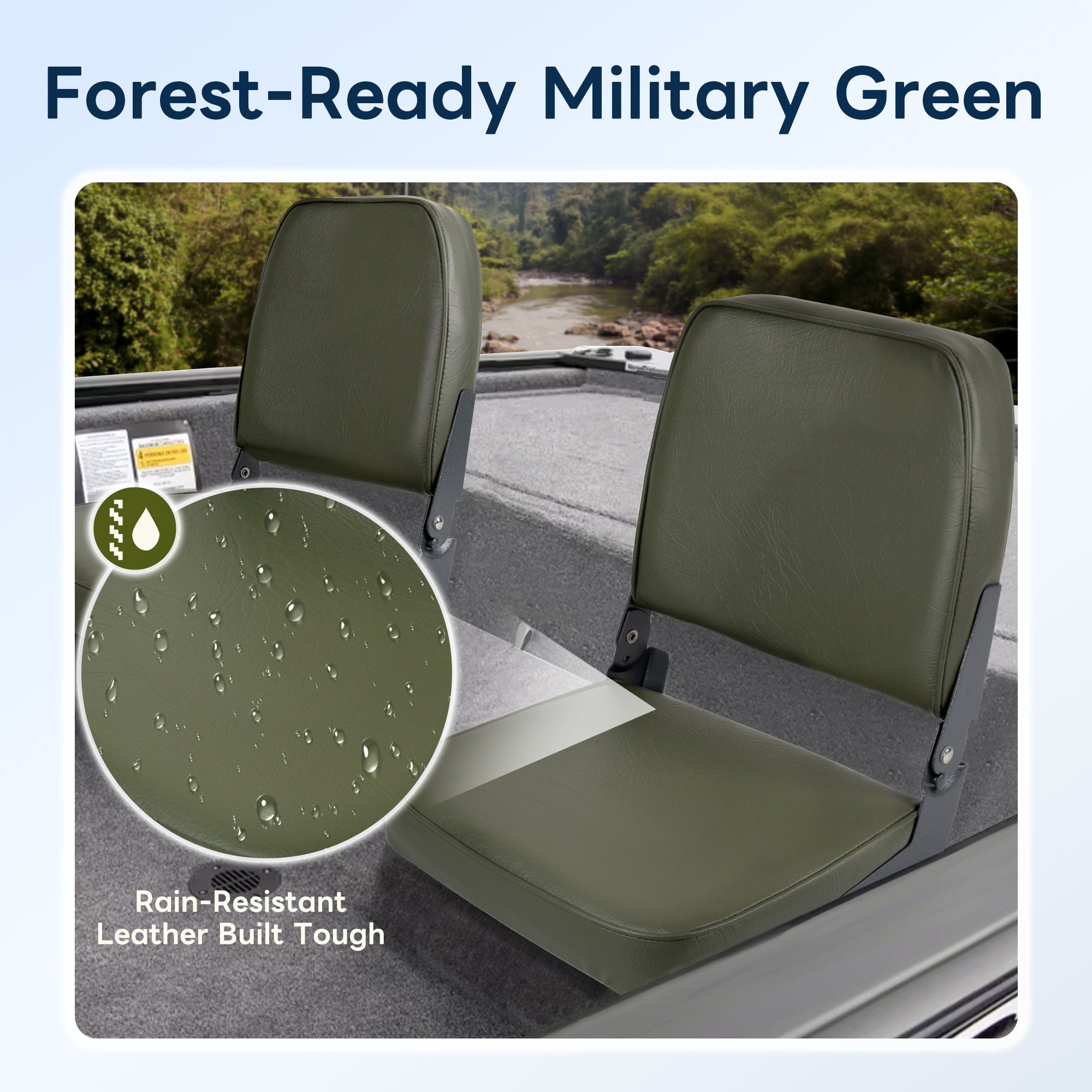 Fold-Down Fishing Boat Seat