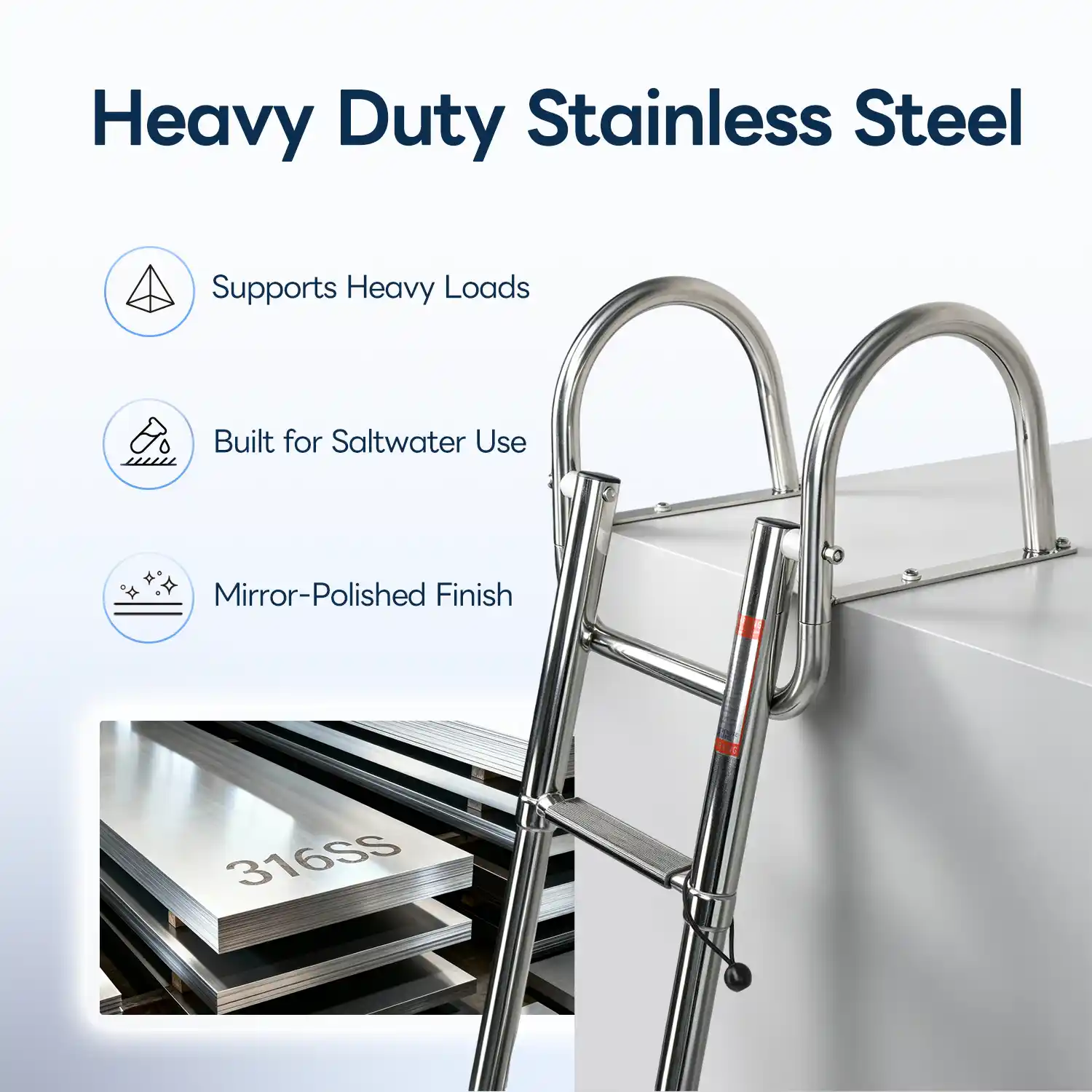 Boat Ladder with Handrails 3-Step