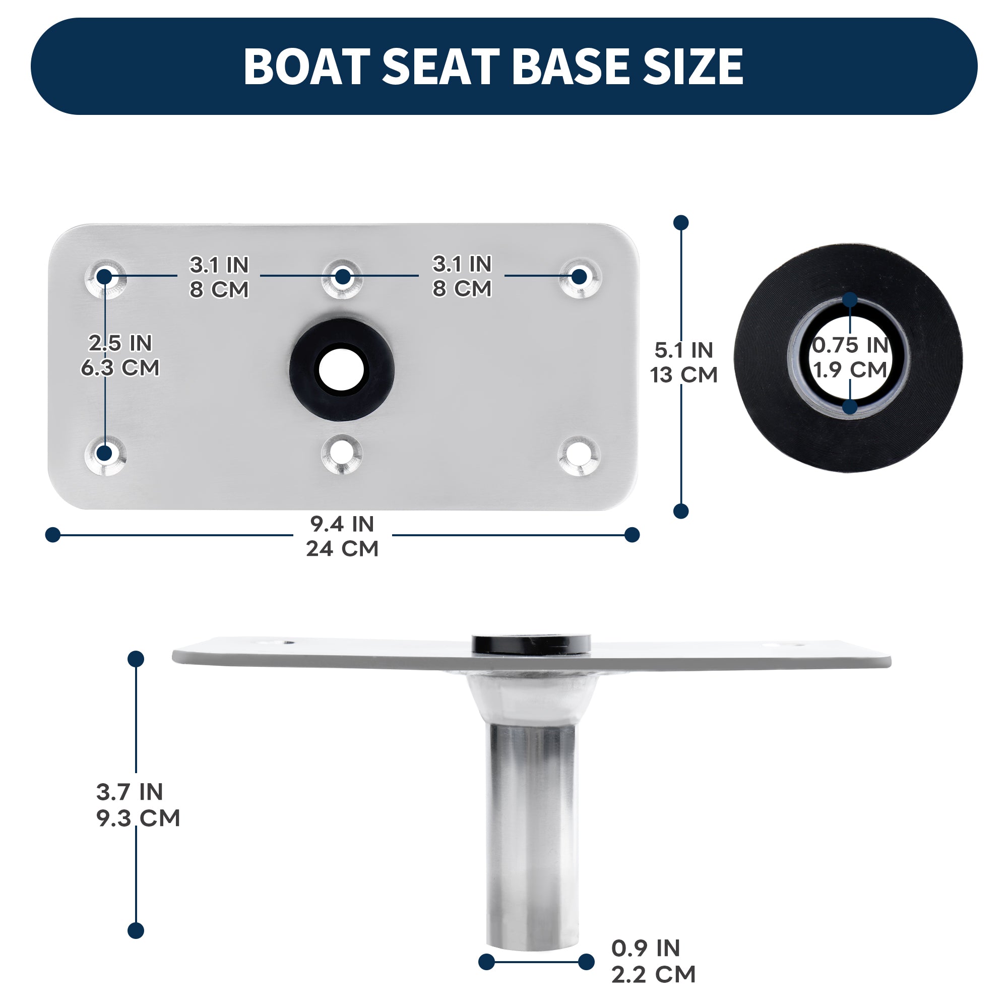 Boat Seat Base 9" x 5"