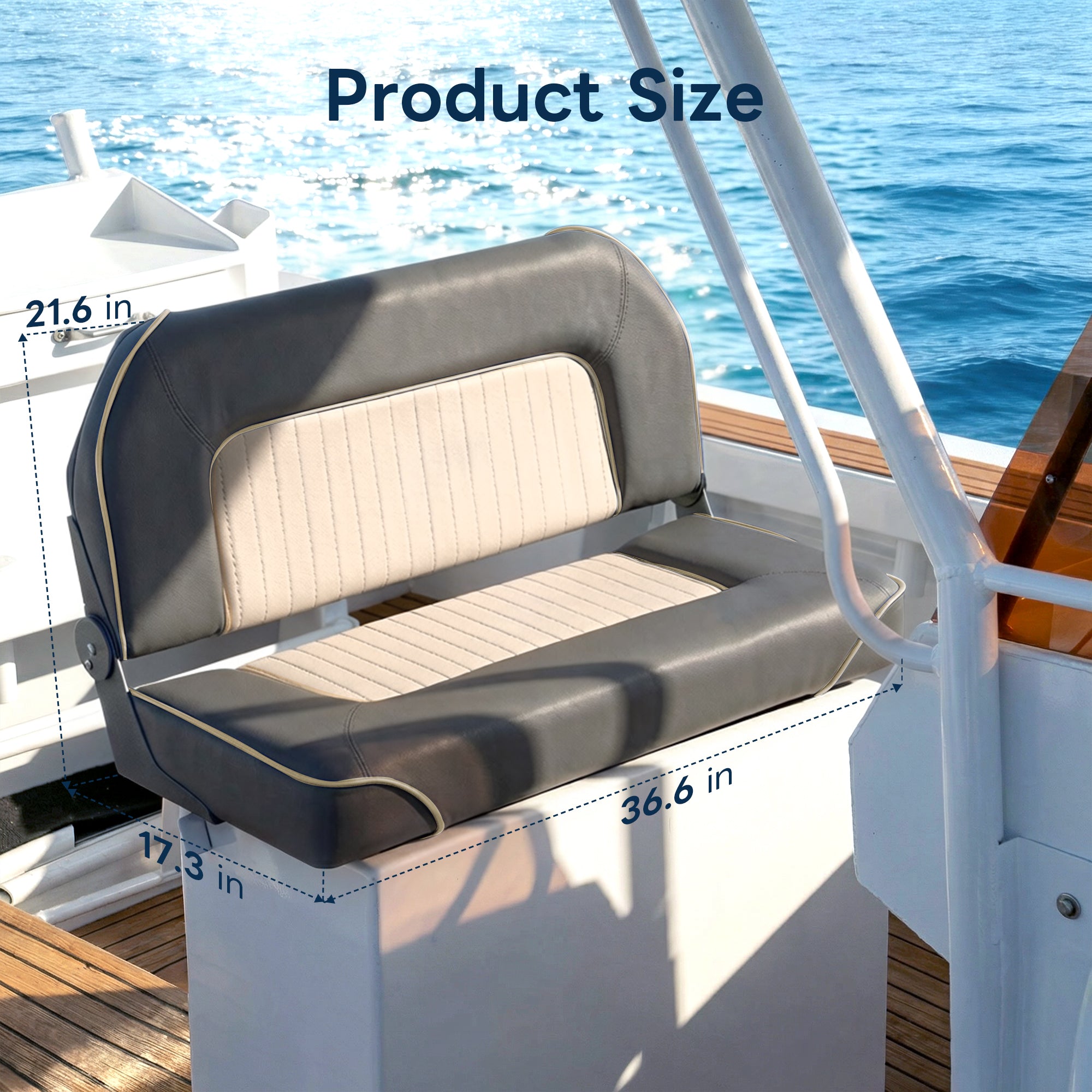 Folding Boat Bench Seat - Grey
