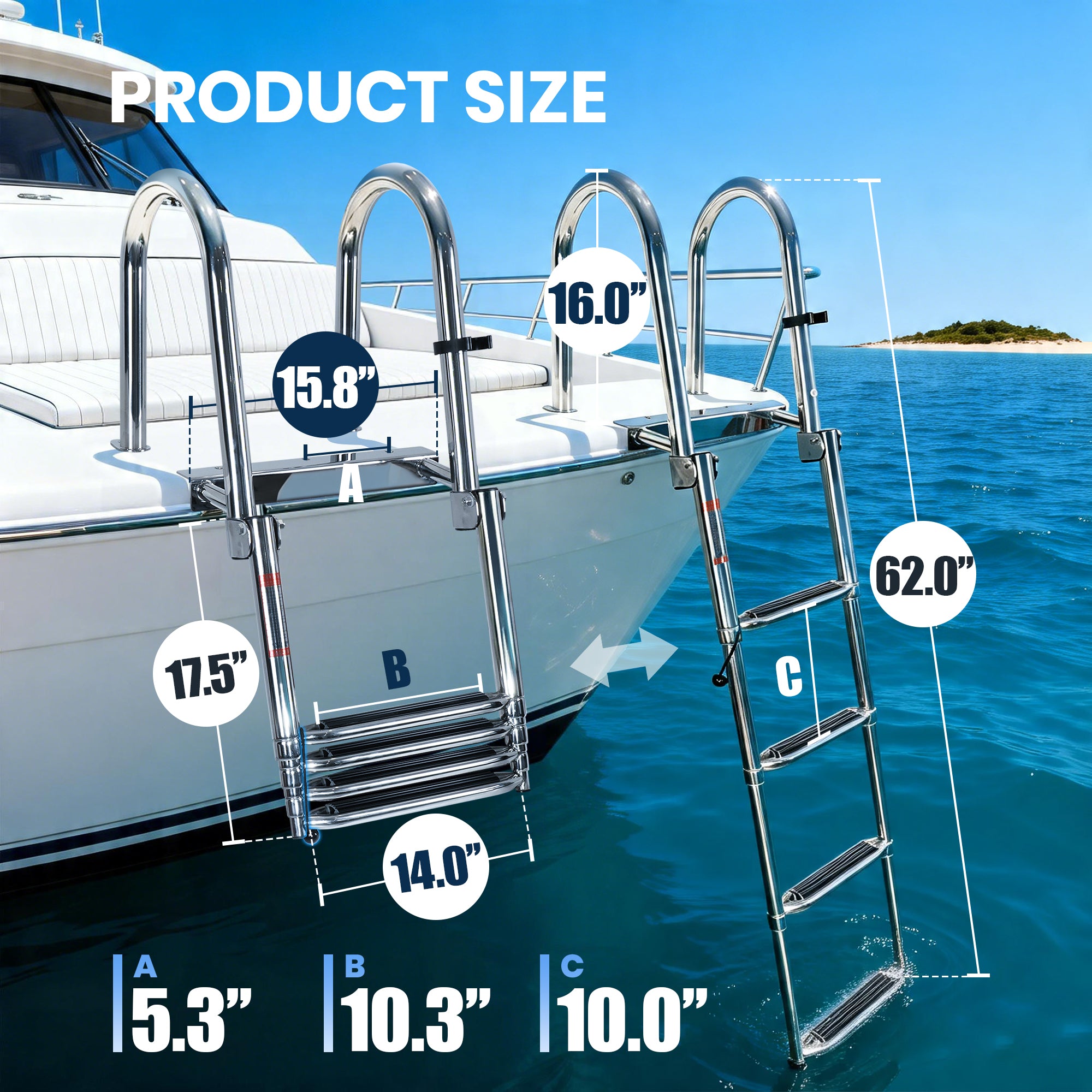 Pontoon Boat Ladder 4-Step