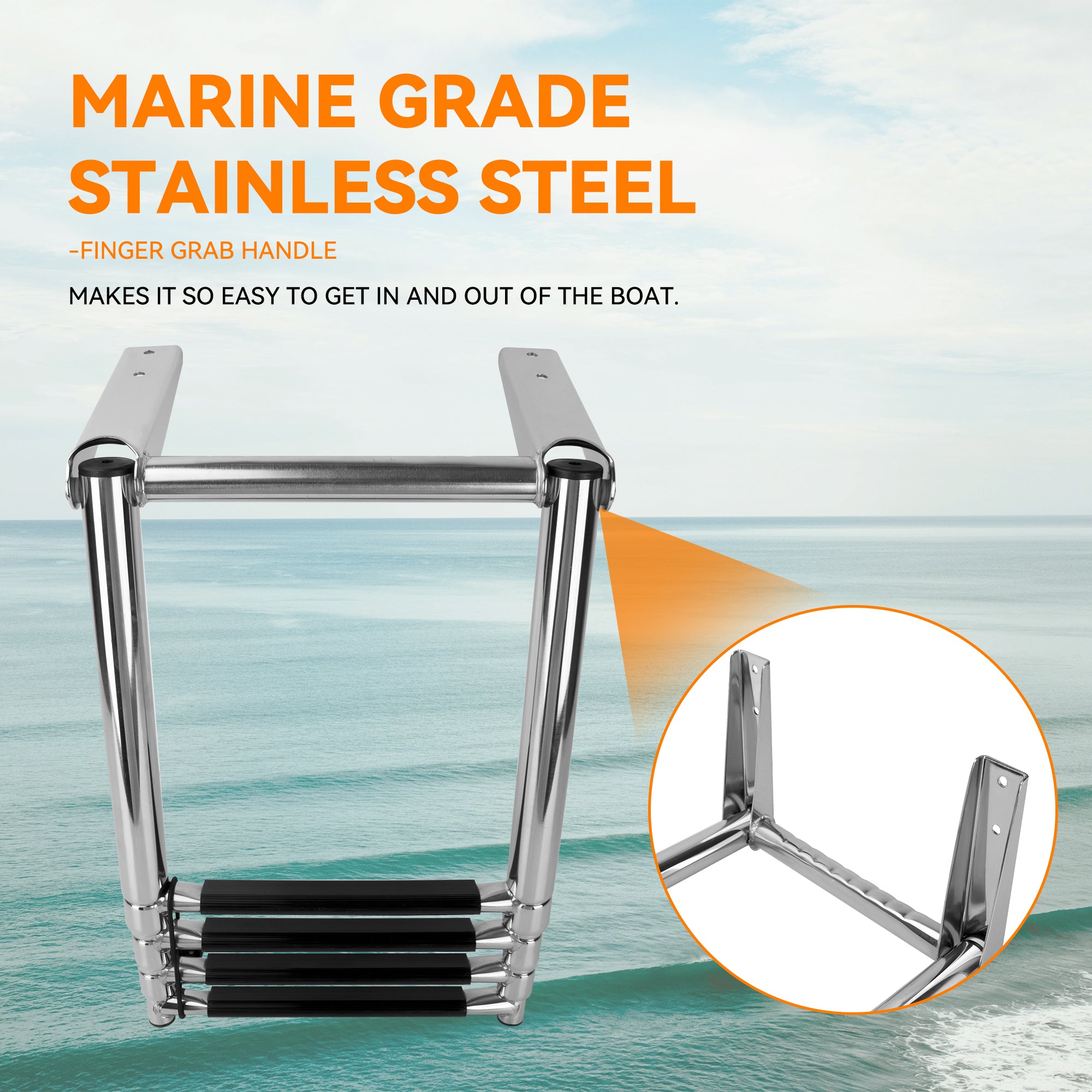 Boat Ladder 4 Step Folding