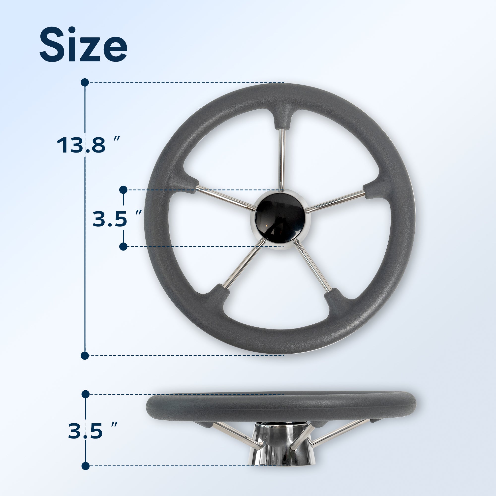 5-Spoke Boat Steering Wheel 13.5"