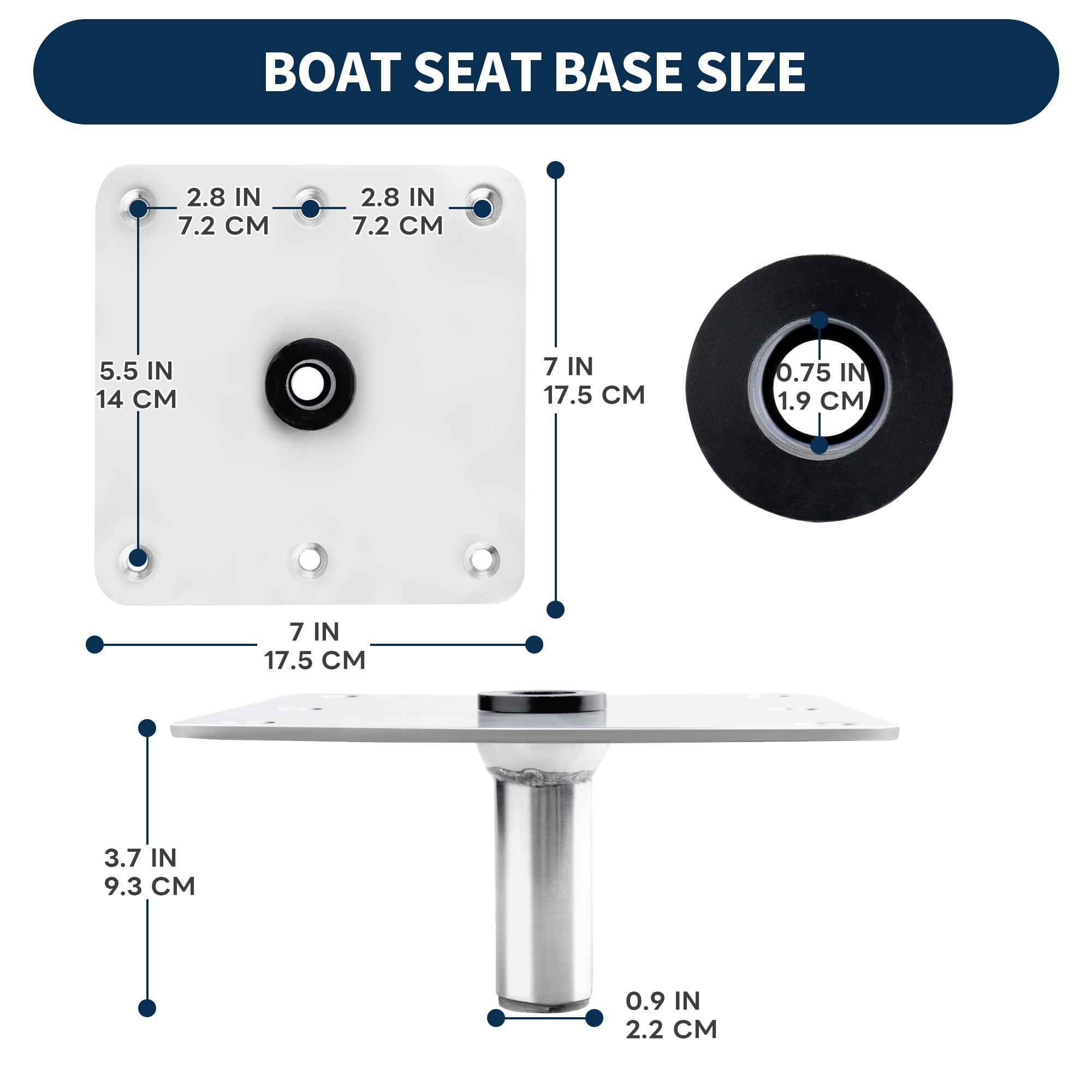 Boat Seat Mount 7" x 7"