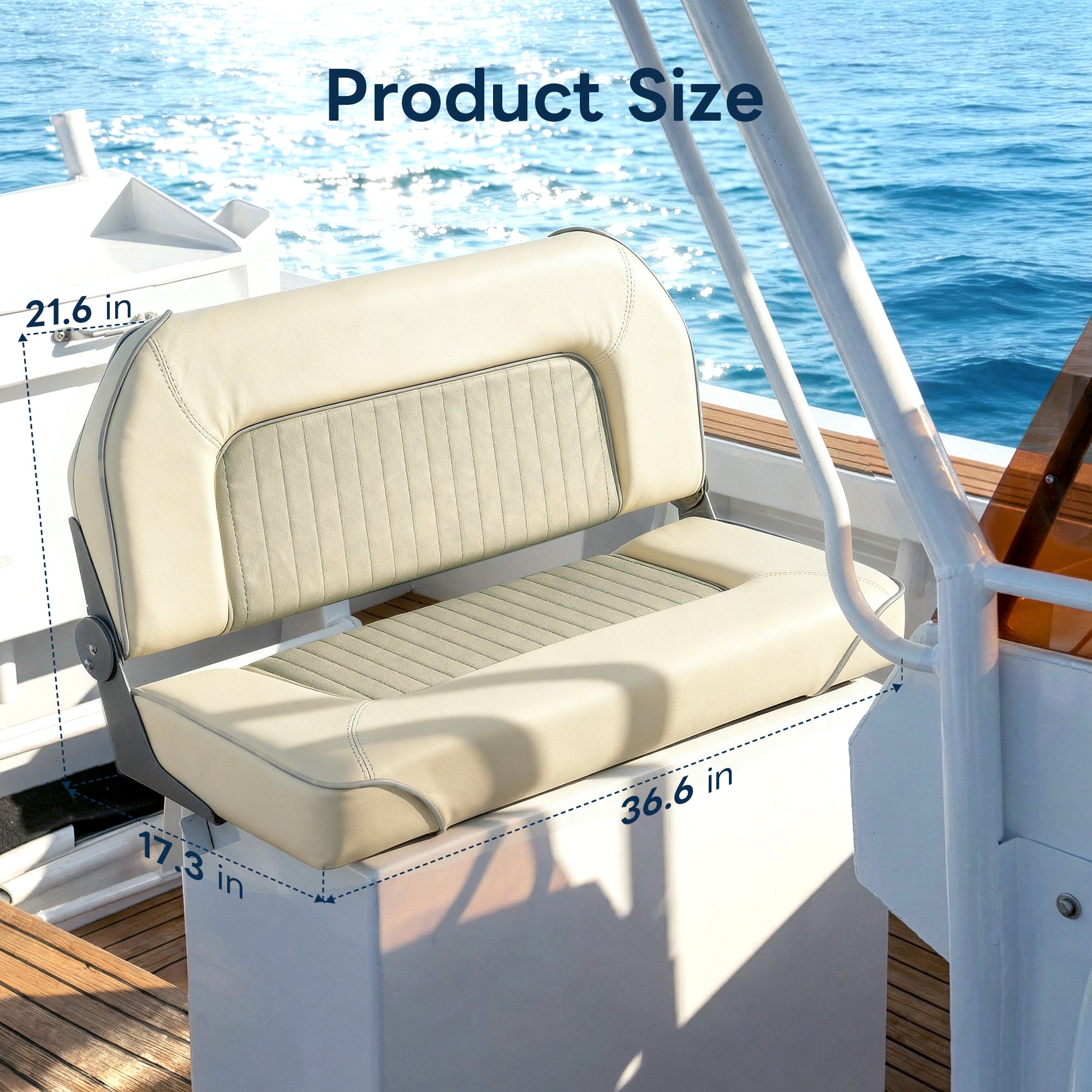 Folding Boat Bench Seat - Cream
