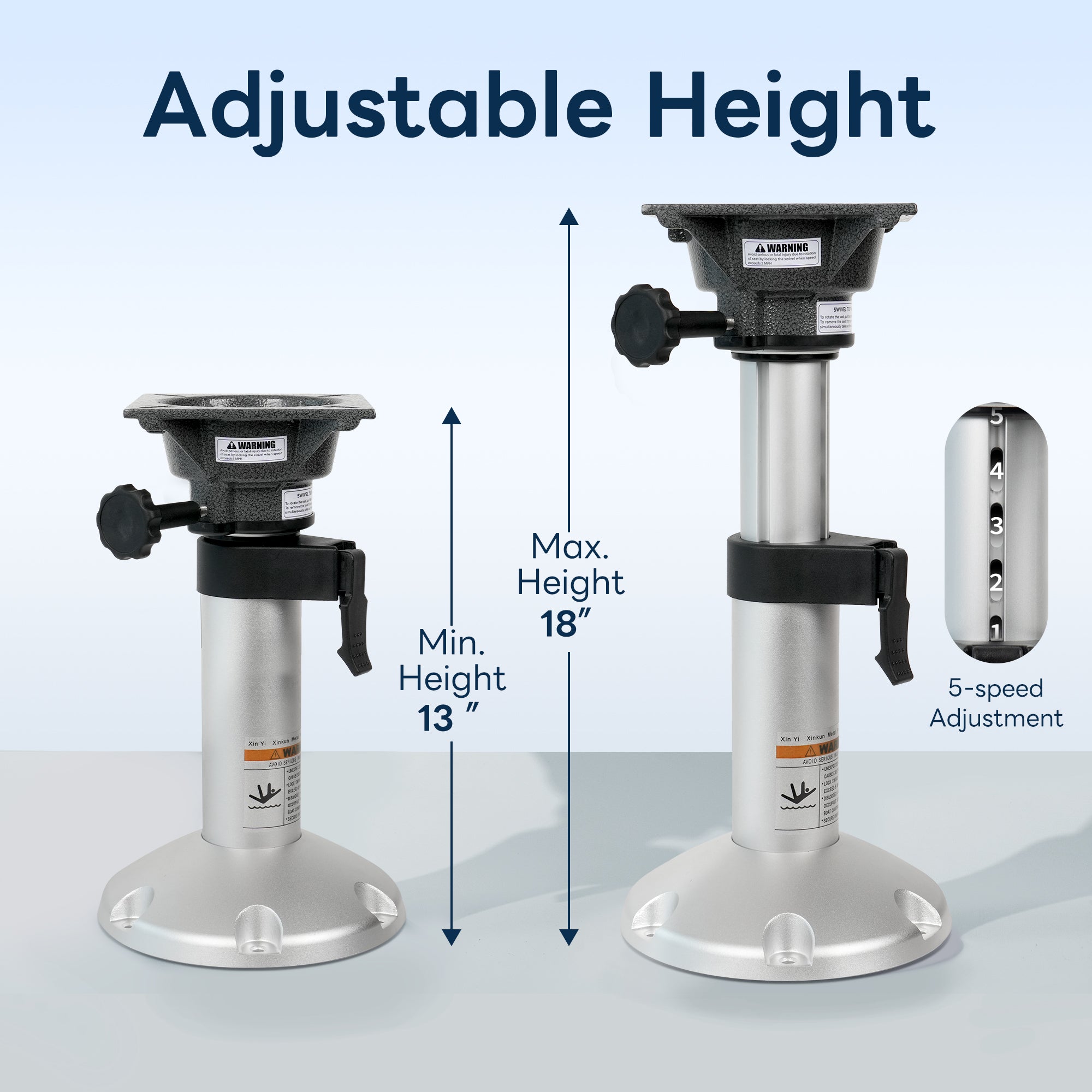 Boat Seat Pedestal 13" to 18"