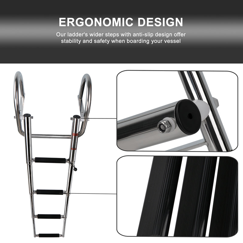 Pontoon Boat Ladder 4 Step Folding