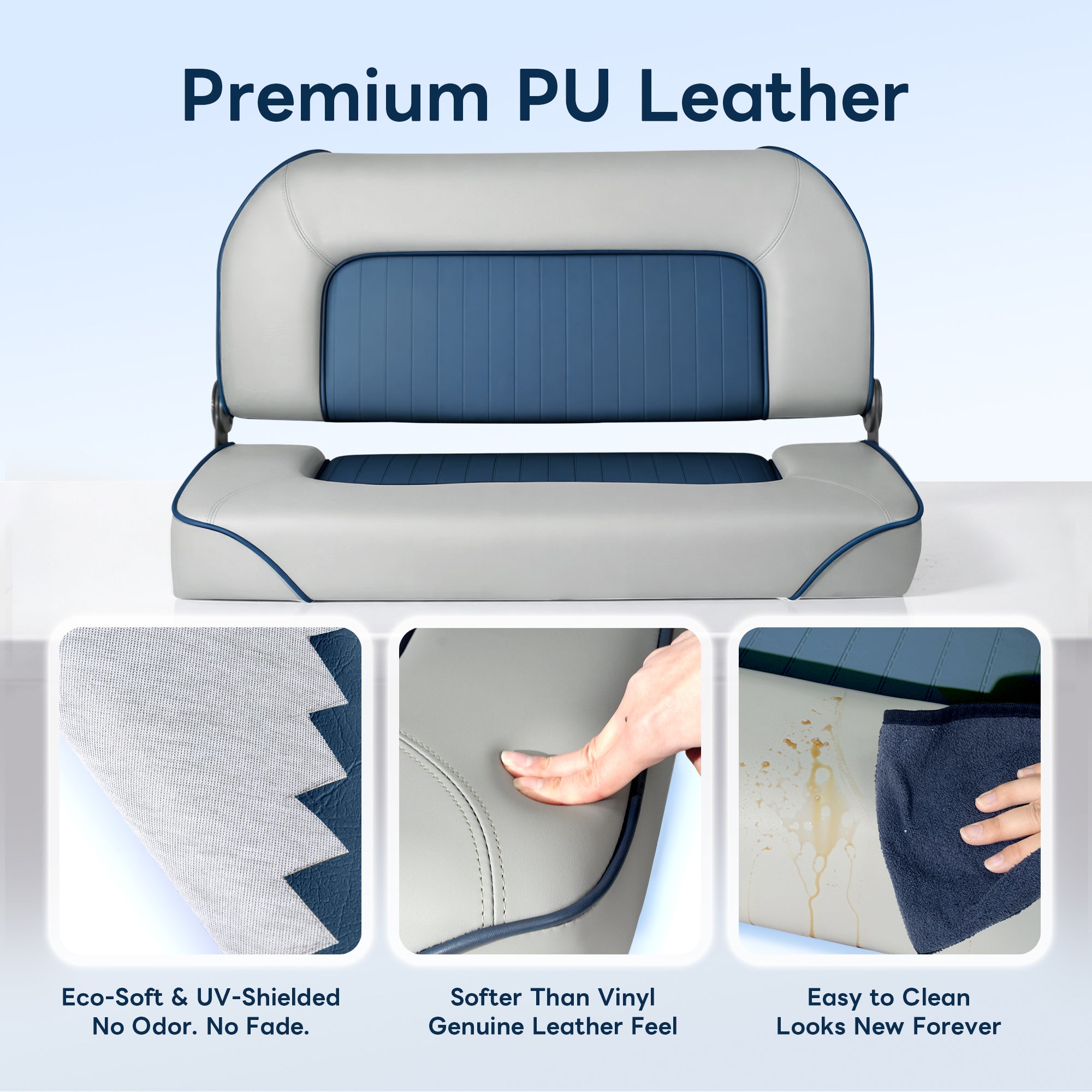 Folding Boat Bench Seat - Blue