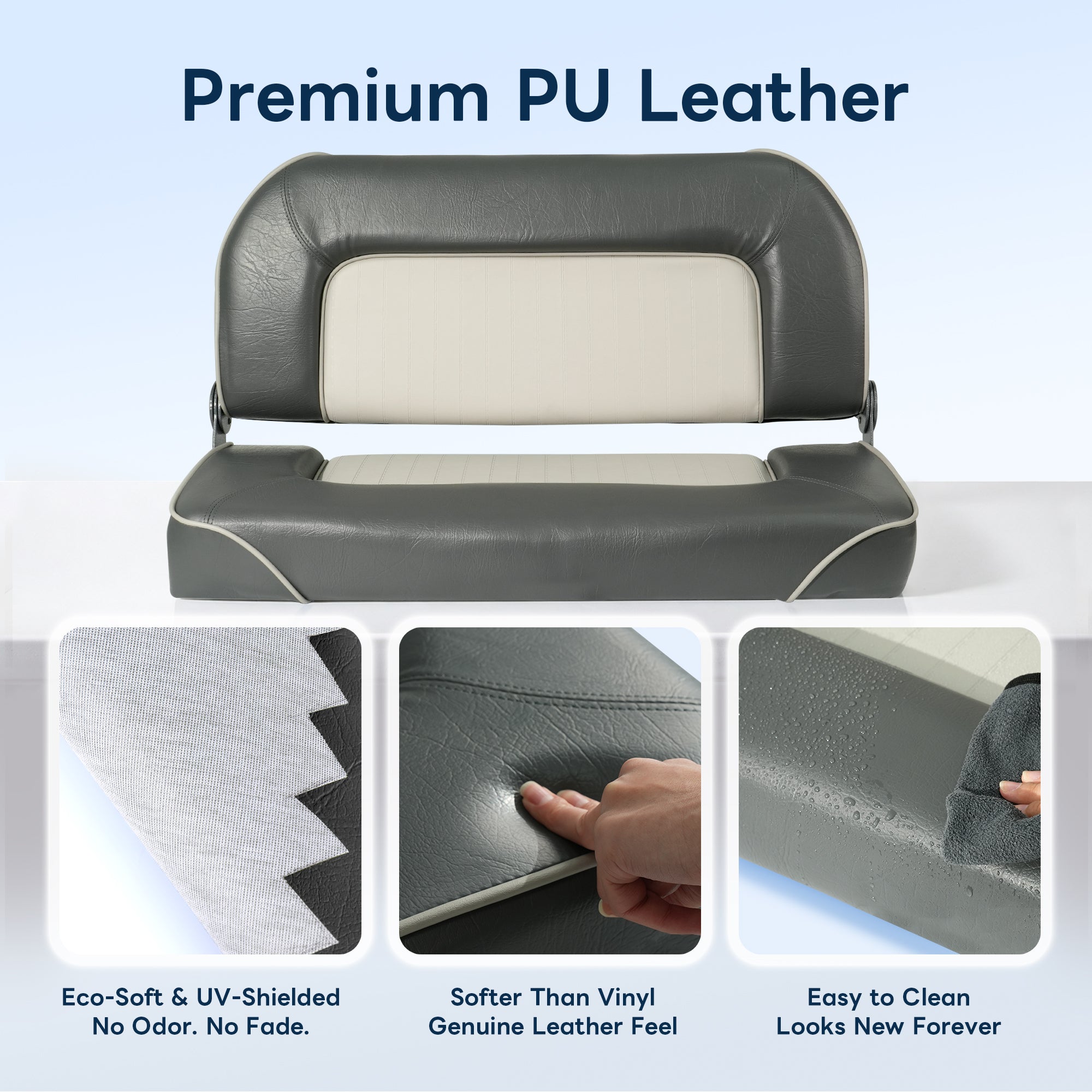 Folding Boat Bench Seat - Grey