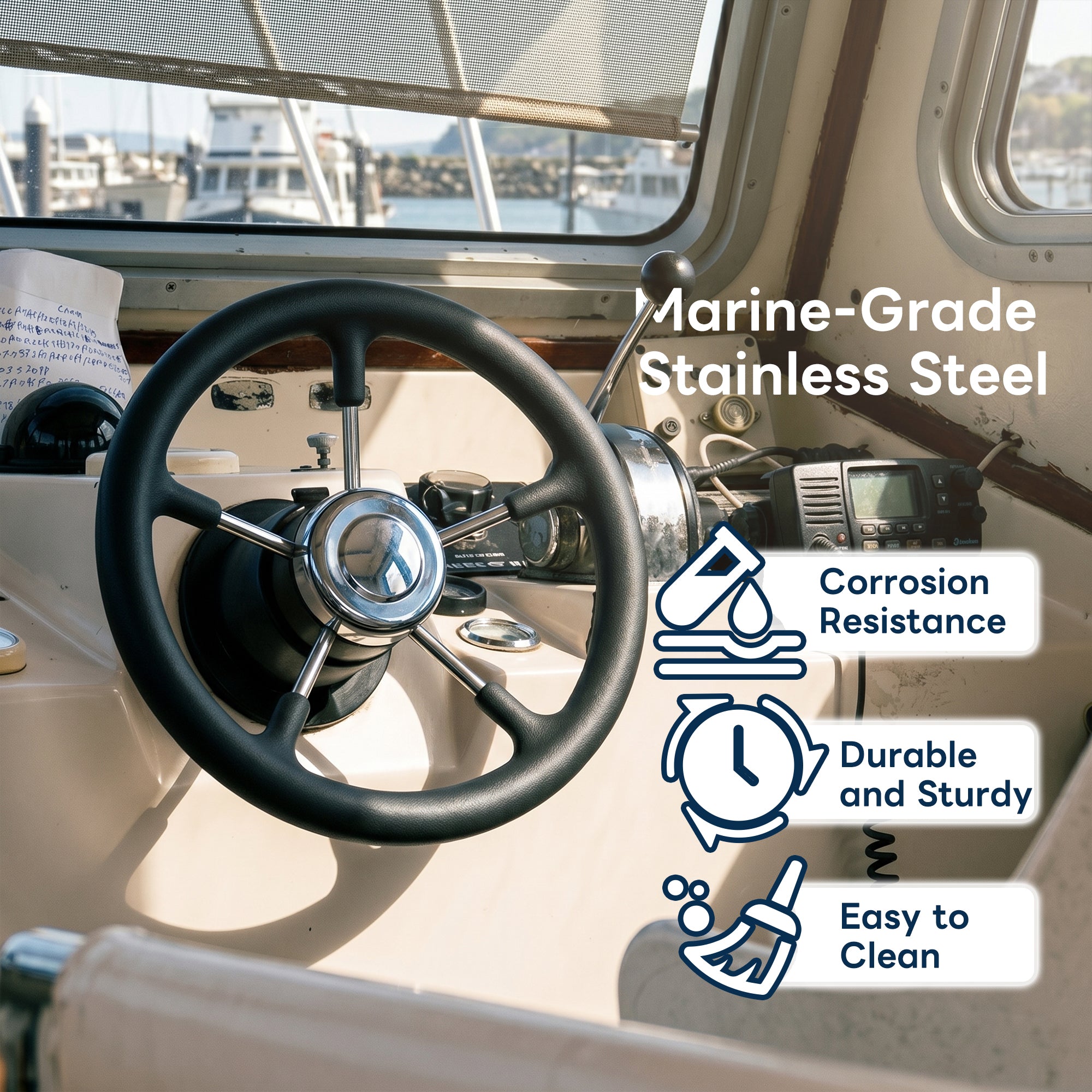 5-Spoke Boat Steering Wheel 13"