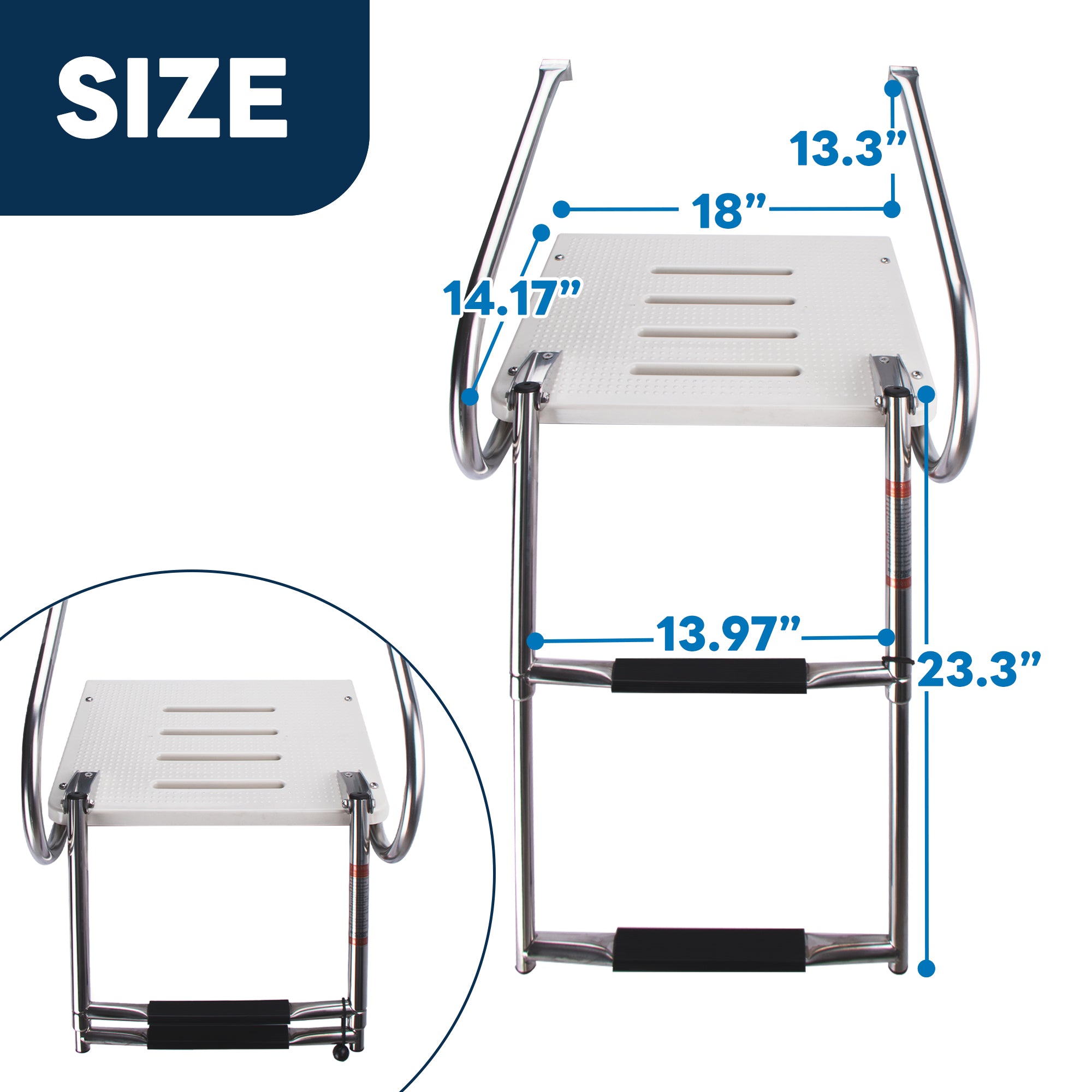 2-Step Boat Ladder with Swim Platform