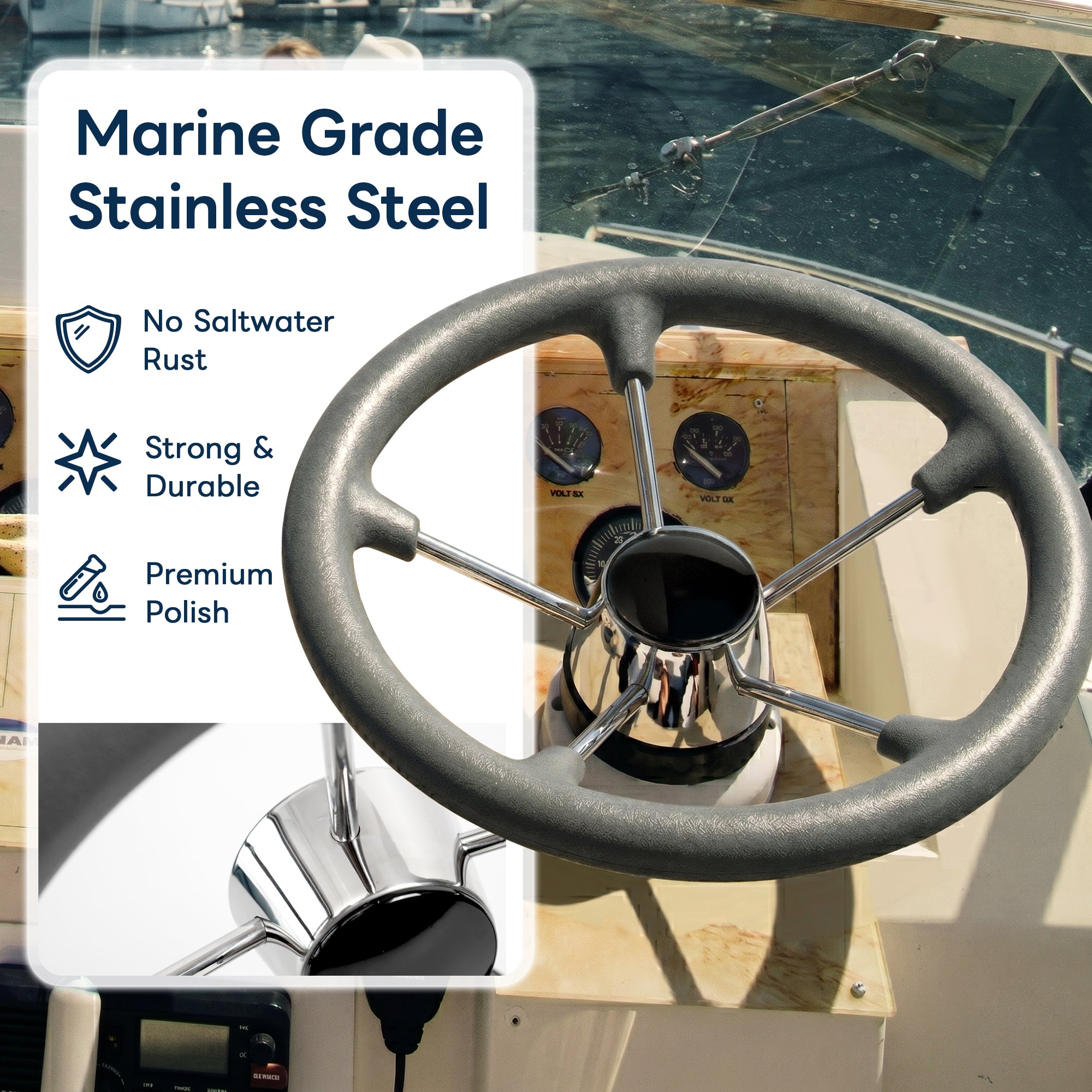 5-Spoke Boat Steering Wheel 13.5"