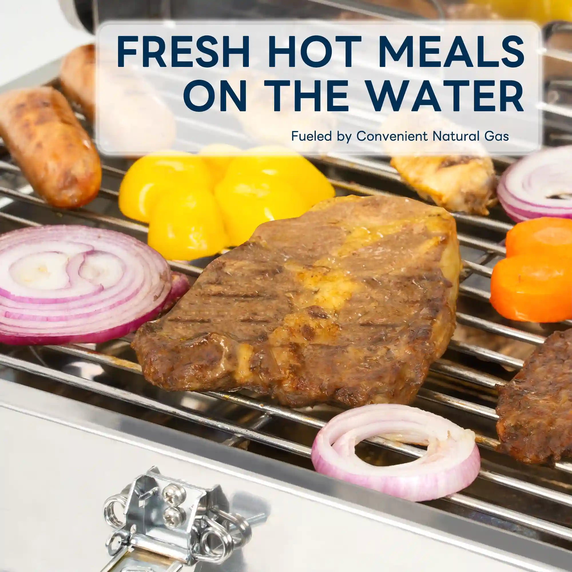 Boat Grill with Rod Holder Mount