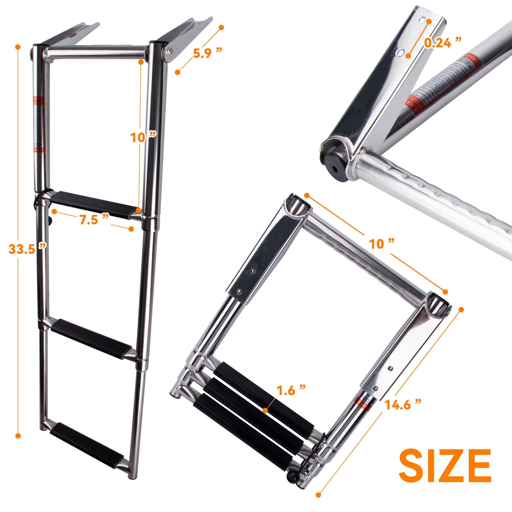 Boat Ladder 3 Step Folding