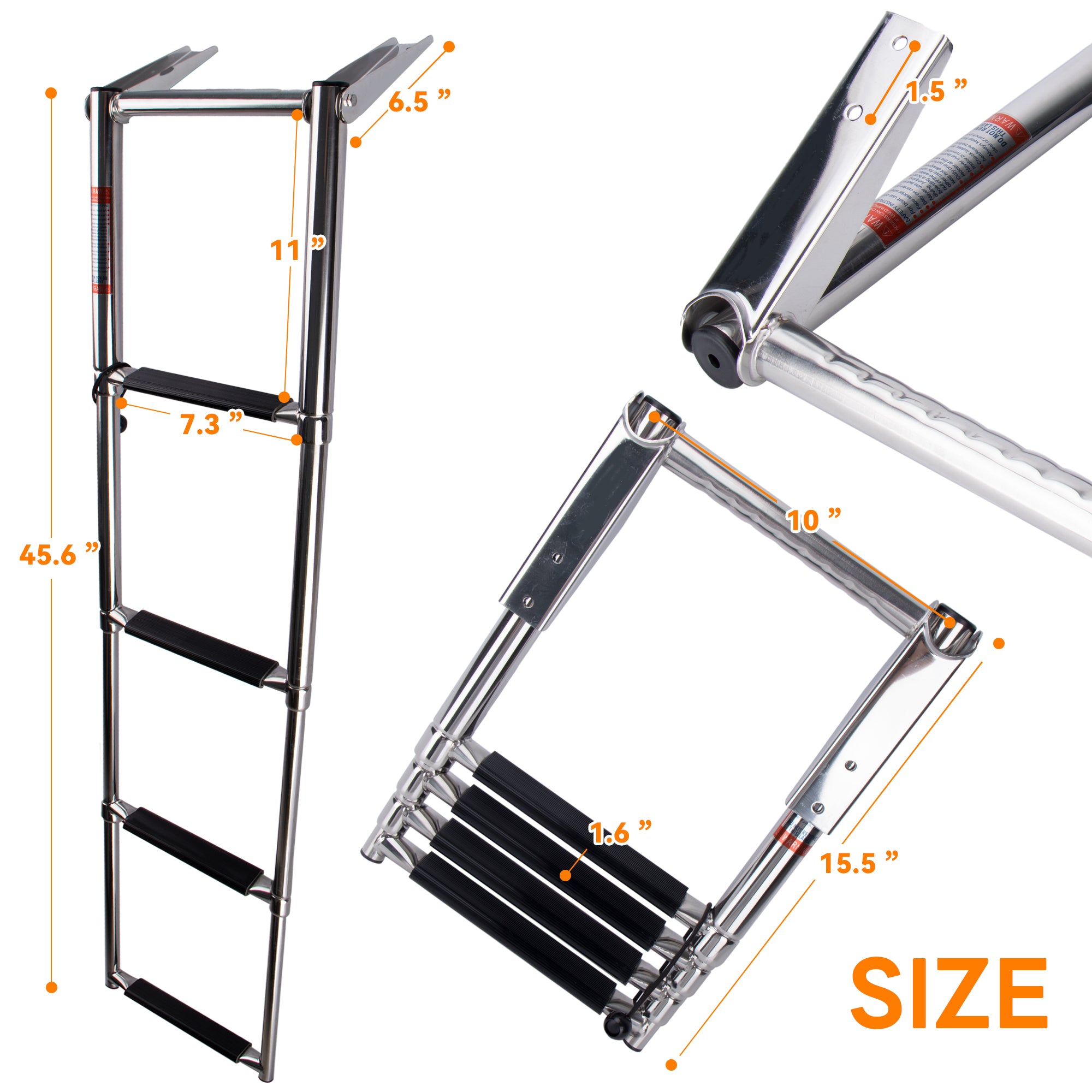 Boat Ladder 4 Step Folding