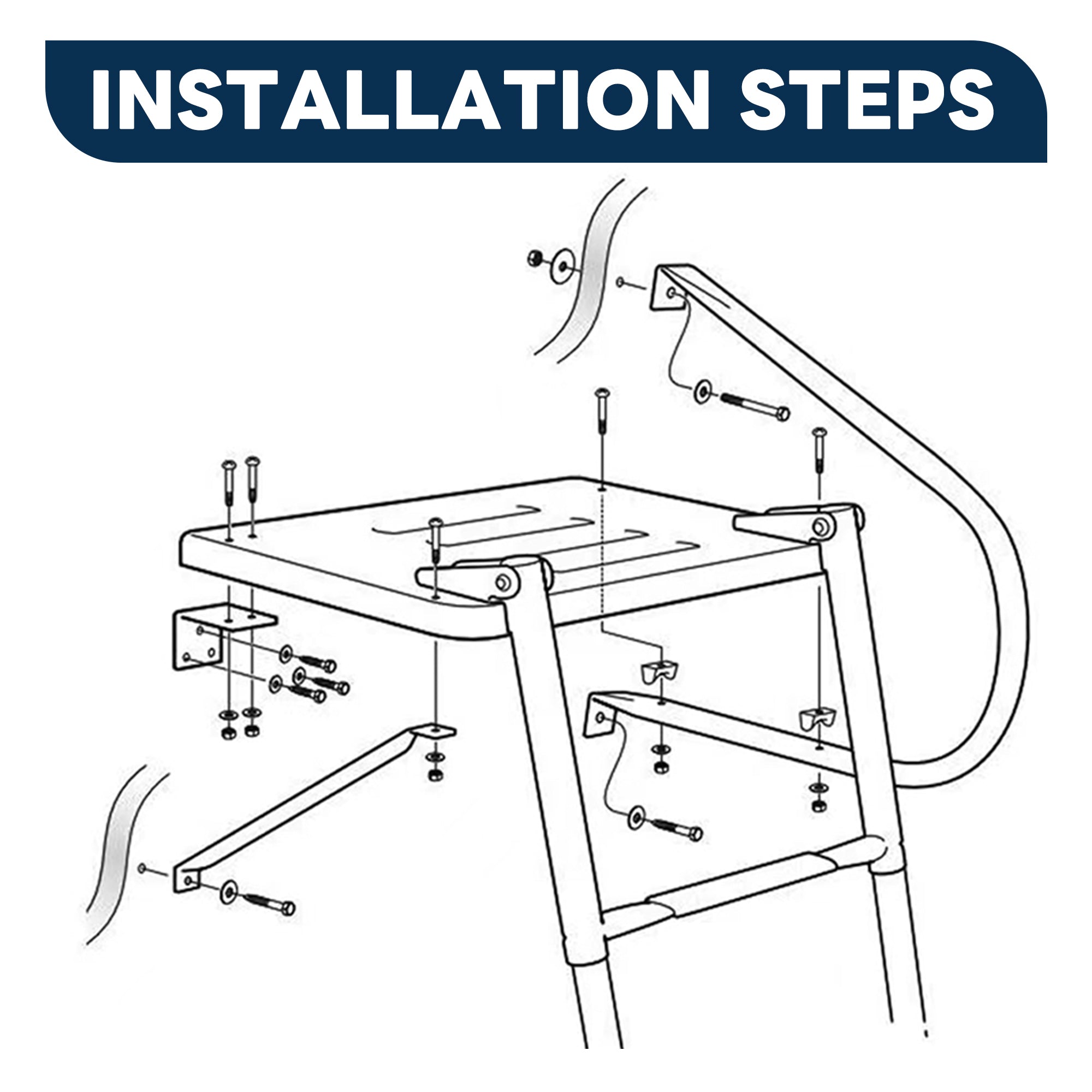 3-Step Boat Ladder with Swim Platform