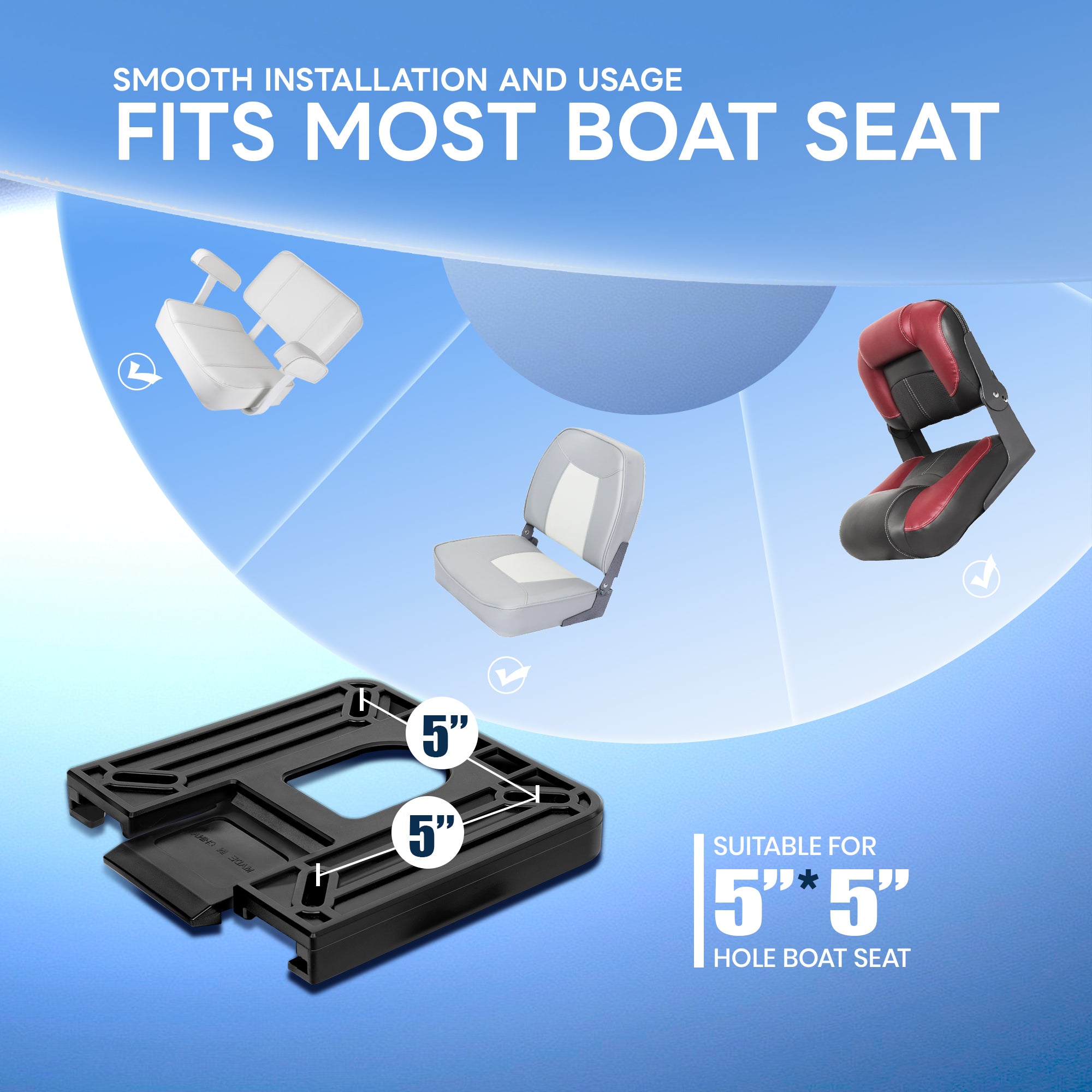 Quick Disconnect Boat Seat Mount 7" x 7"