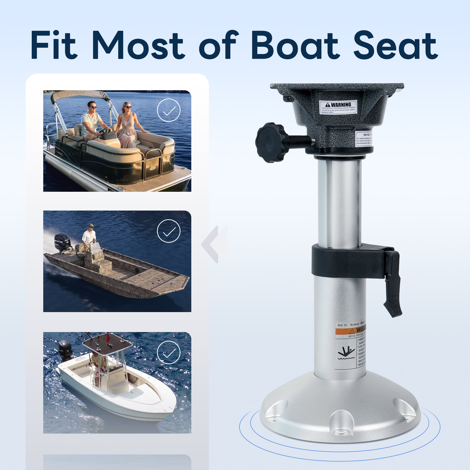 Boat Seat Pedestal 17" to 24"