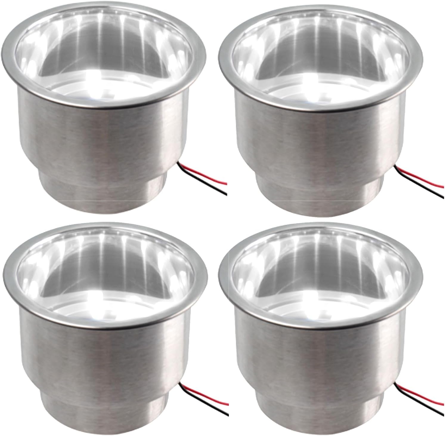 Stainless Steel LED Cup Holder Insert with Drain