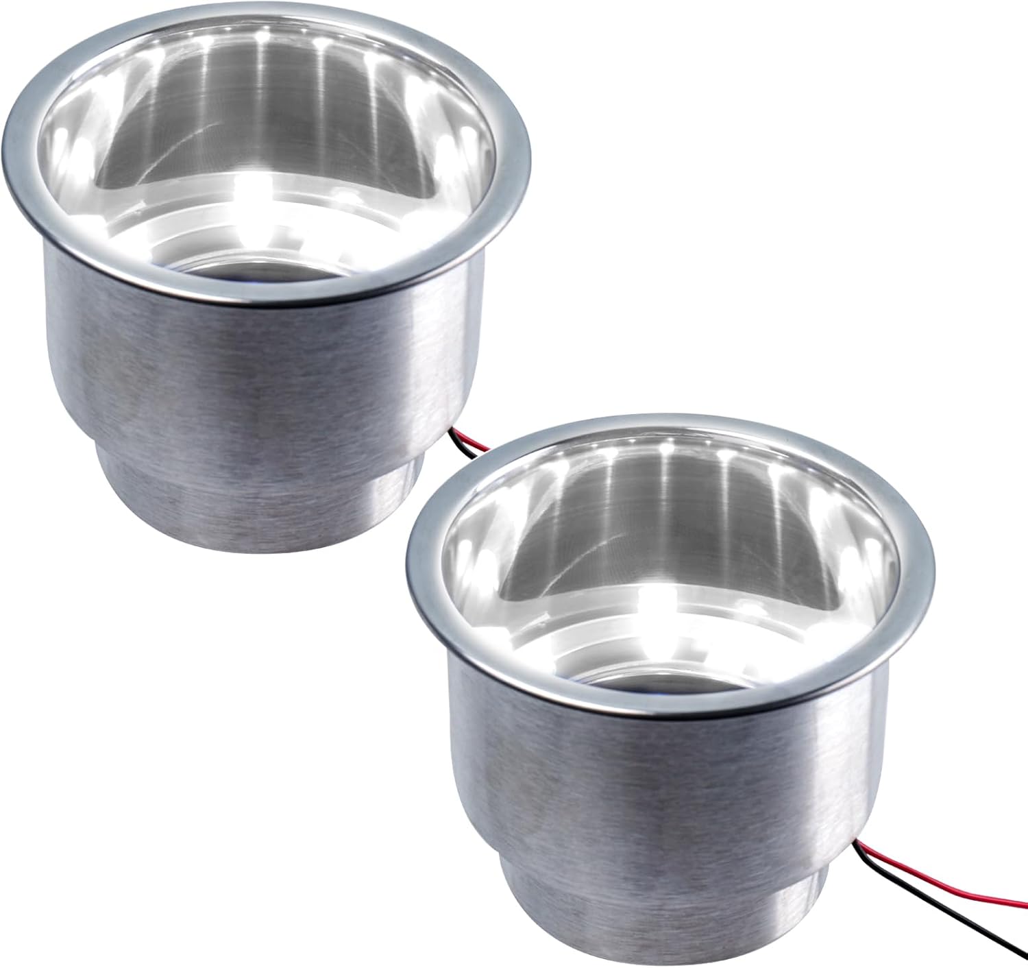 Stainless Steel LED Cup Holder Insert with Drain
