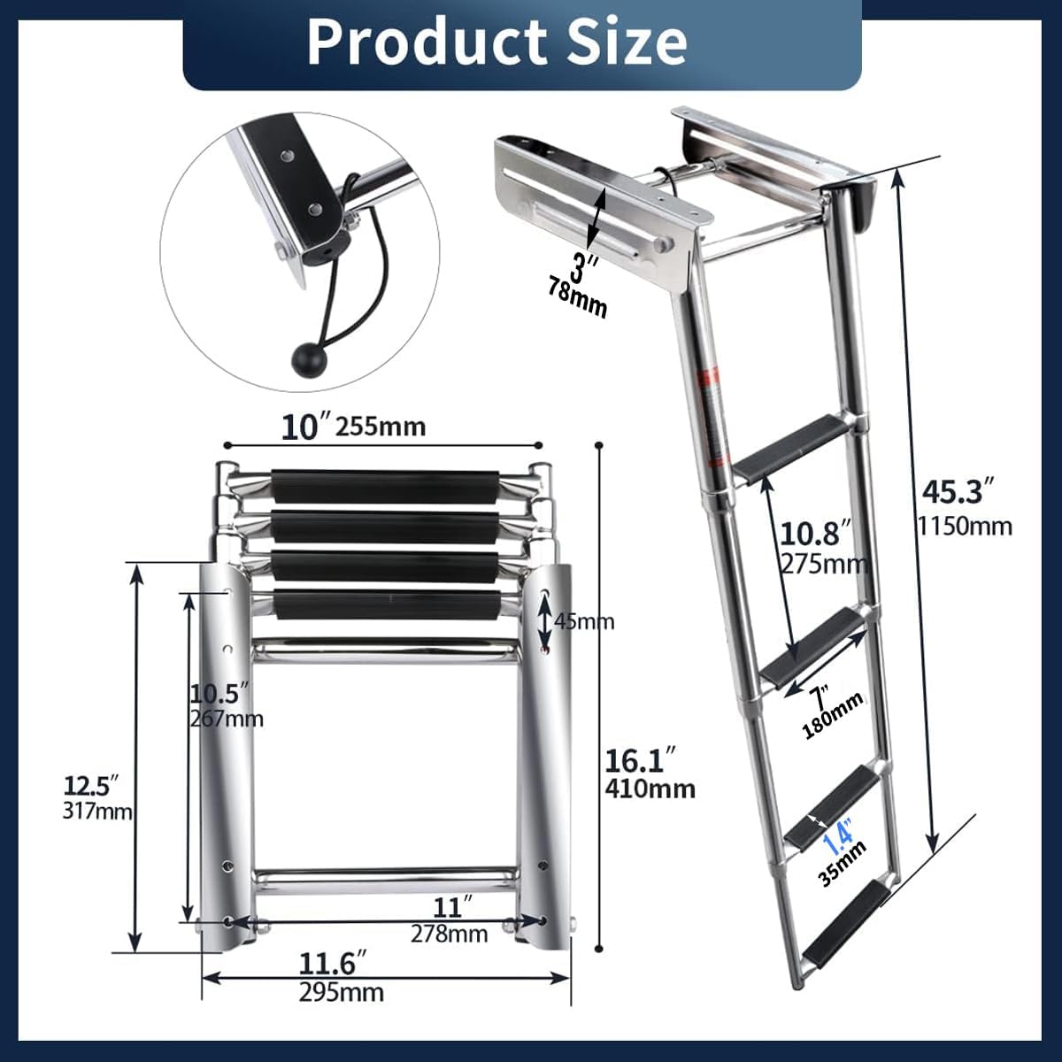 Boat Ladder 4 Step Under Platform