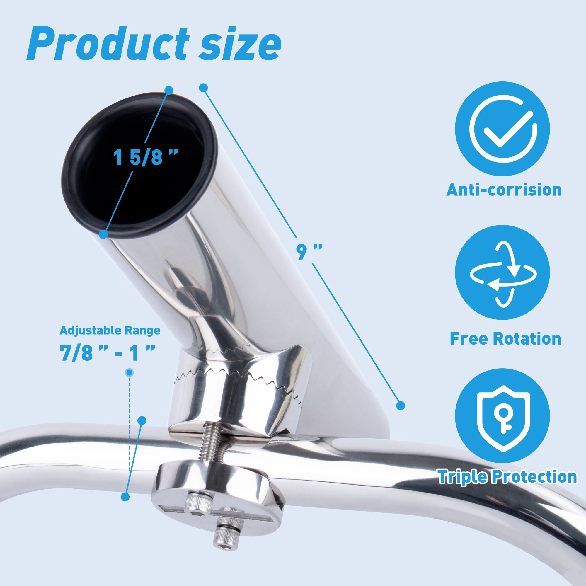 Fishing Rod Holders for Boat Rail Mount