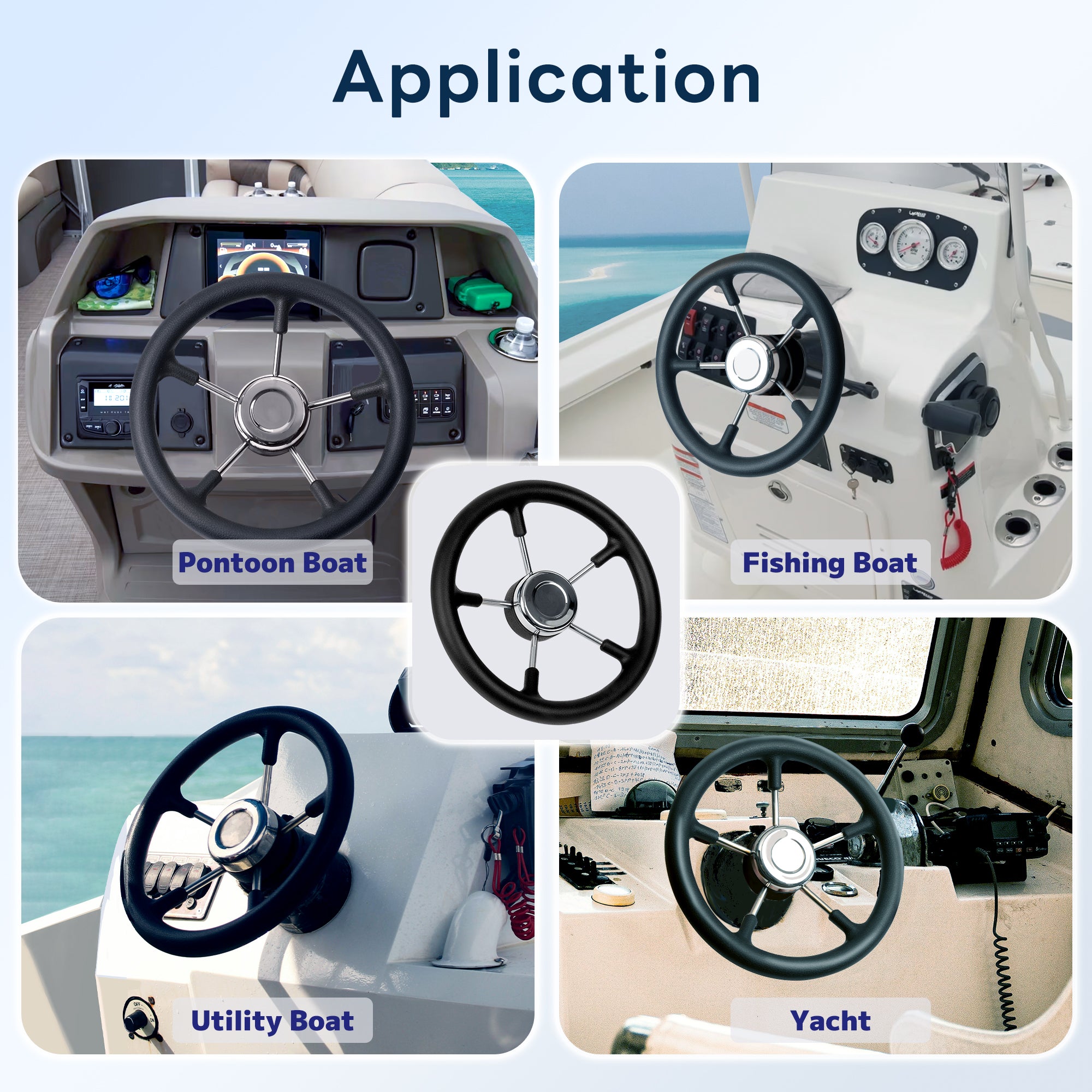 5-Spoke Boat Steering Wheel 13"