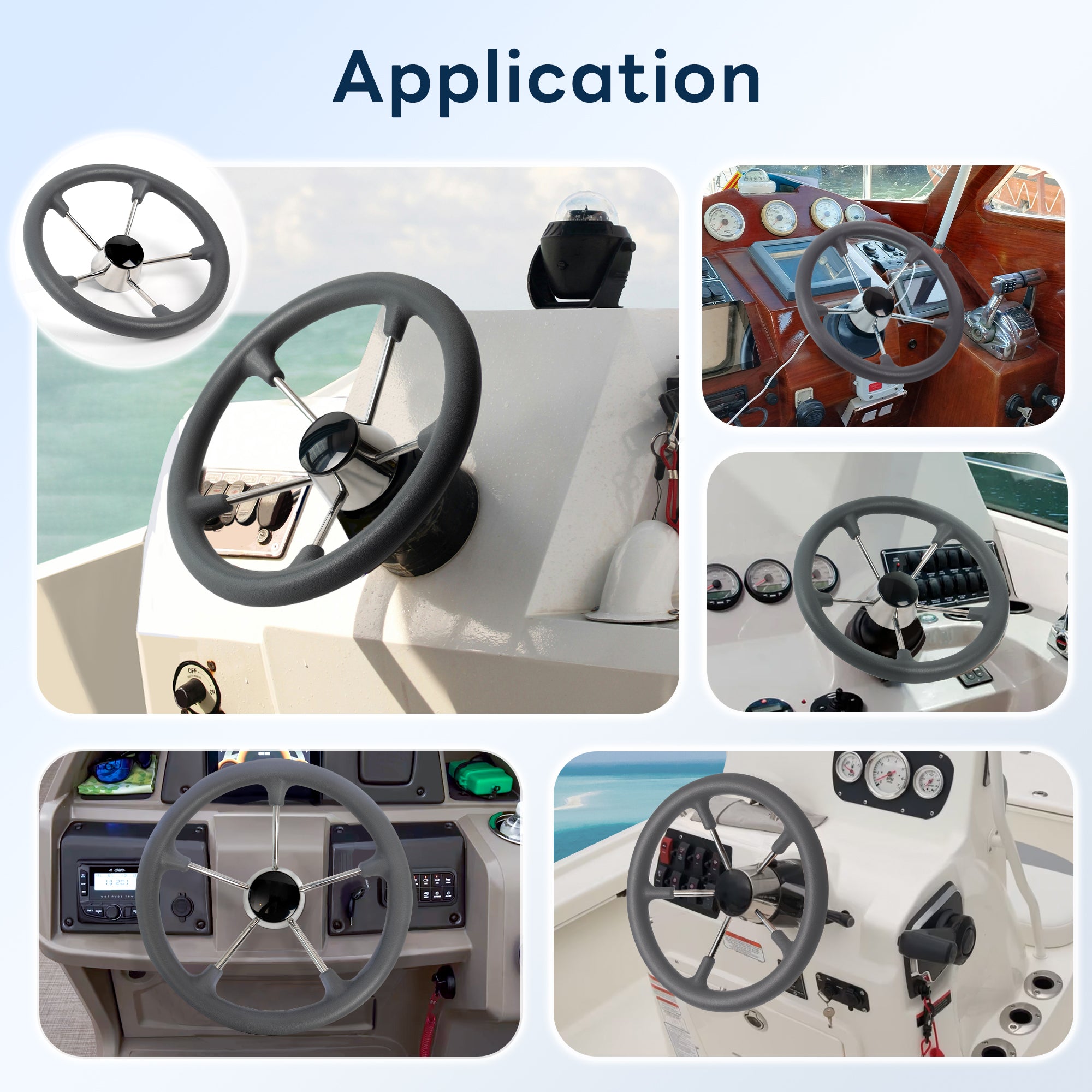 5-Spoke Boat Steering Wheel 13.5"