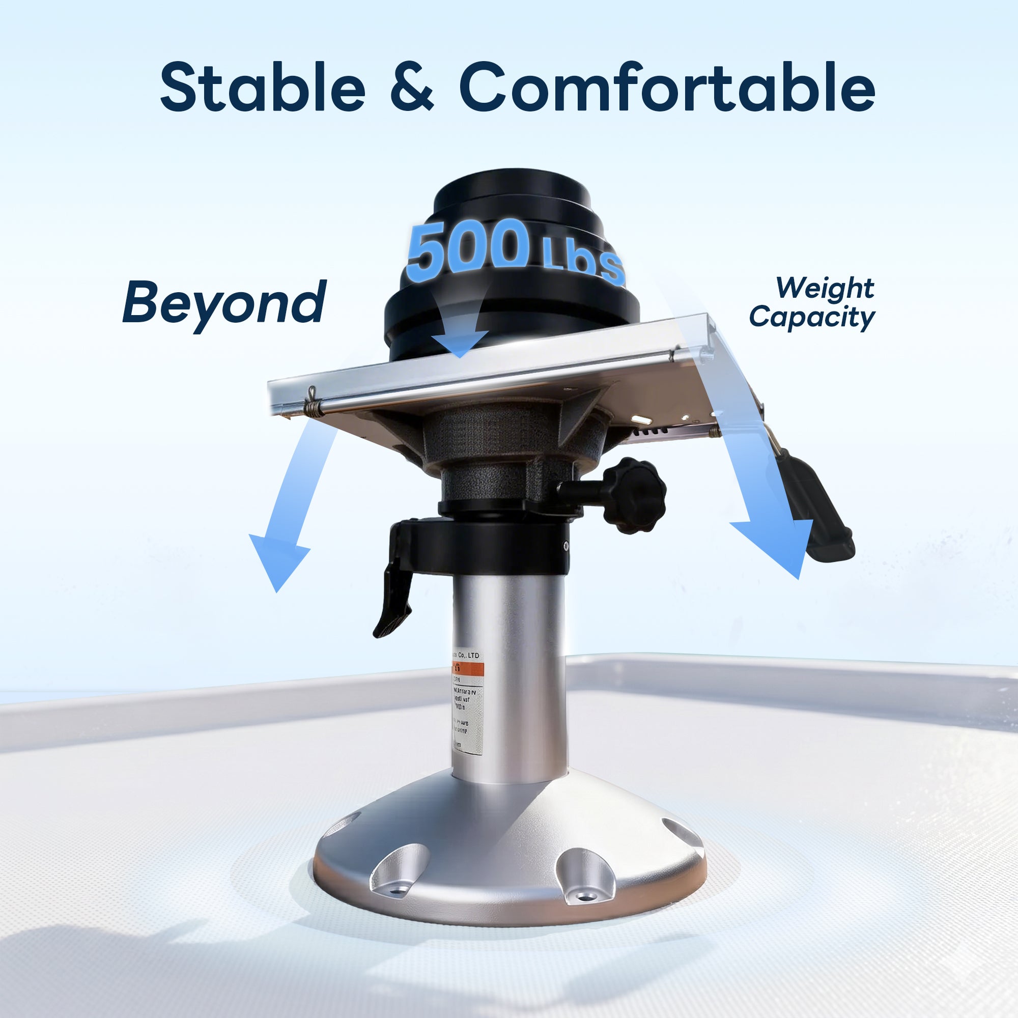 Adjustable Boat Seat Pedestal with Slide Mount, 17" to 24"